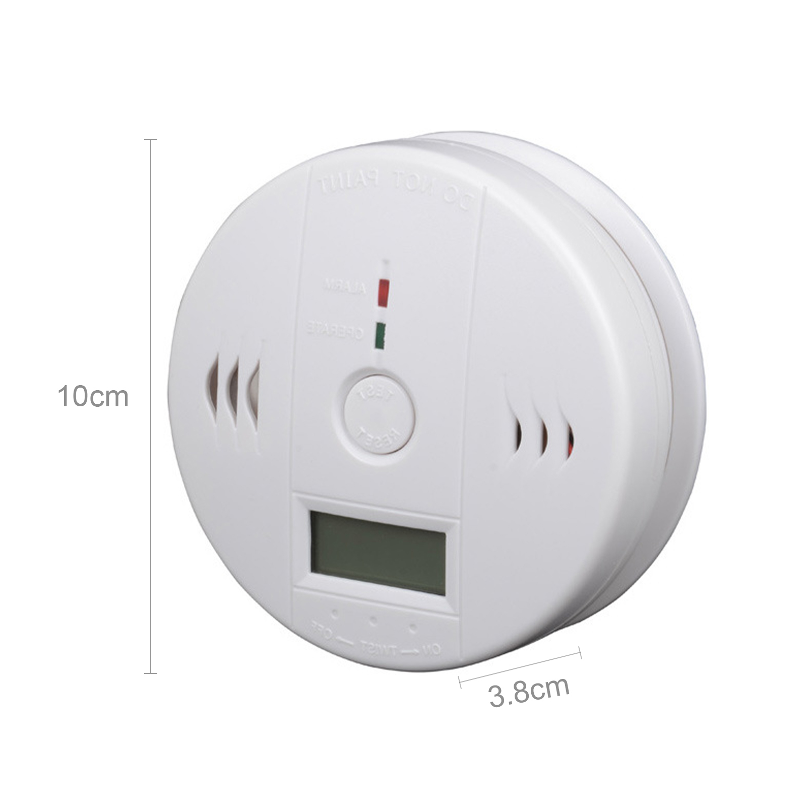 Batteriebetriebener Kohlenmonoxidmelder Mit Lcd-bildschirm Und Akustischem Alarm