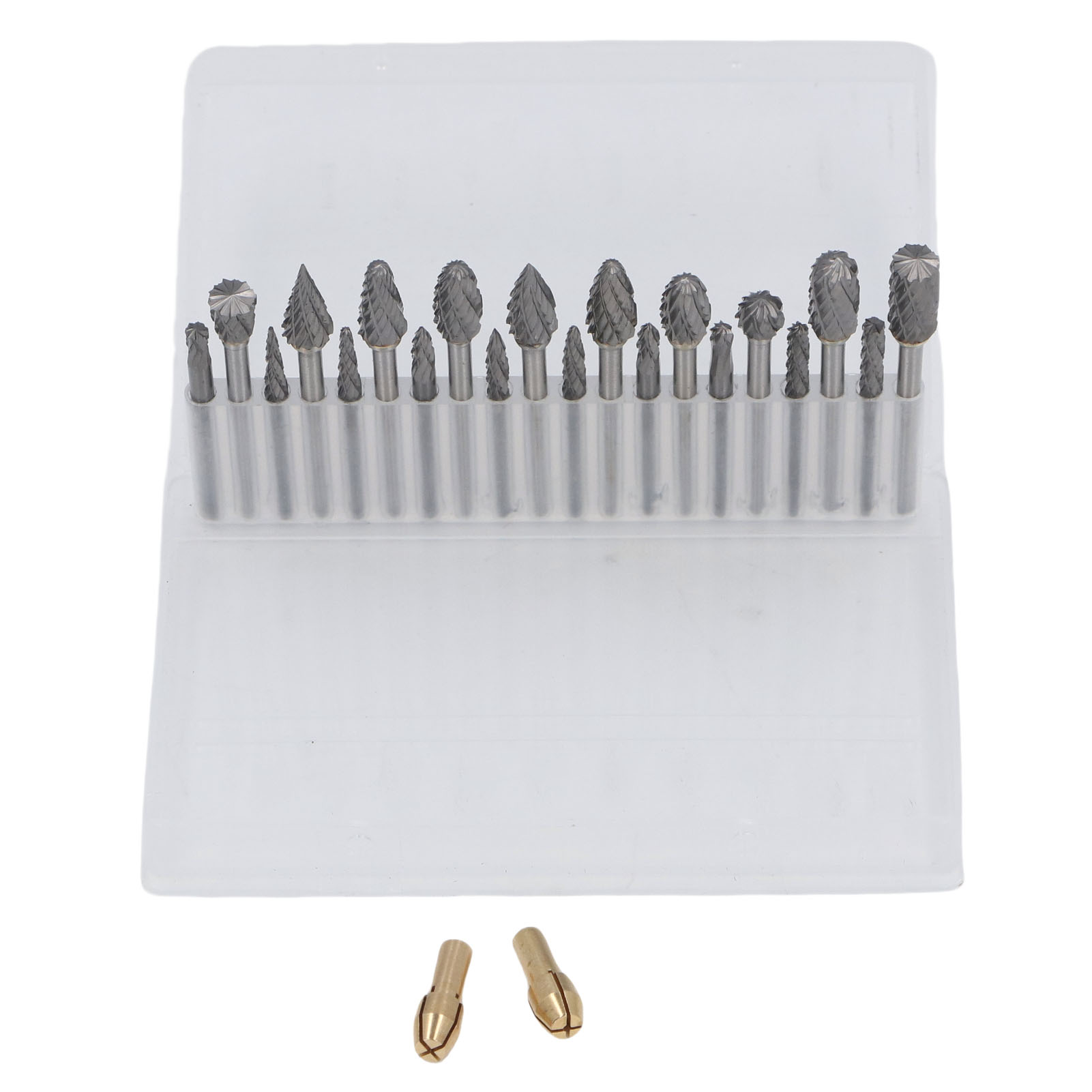 Satz Von 20 Doppelt Verzahnten Hartmetall-rotationsfräsern, 3,2 Mm (1/8 Zoll) Schaft, Mit 2 Spannzangen Zum Bohren, Schnitzen, Gravieren, Polieren Und Schneiden Von Holz.