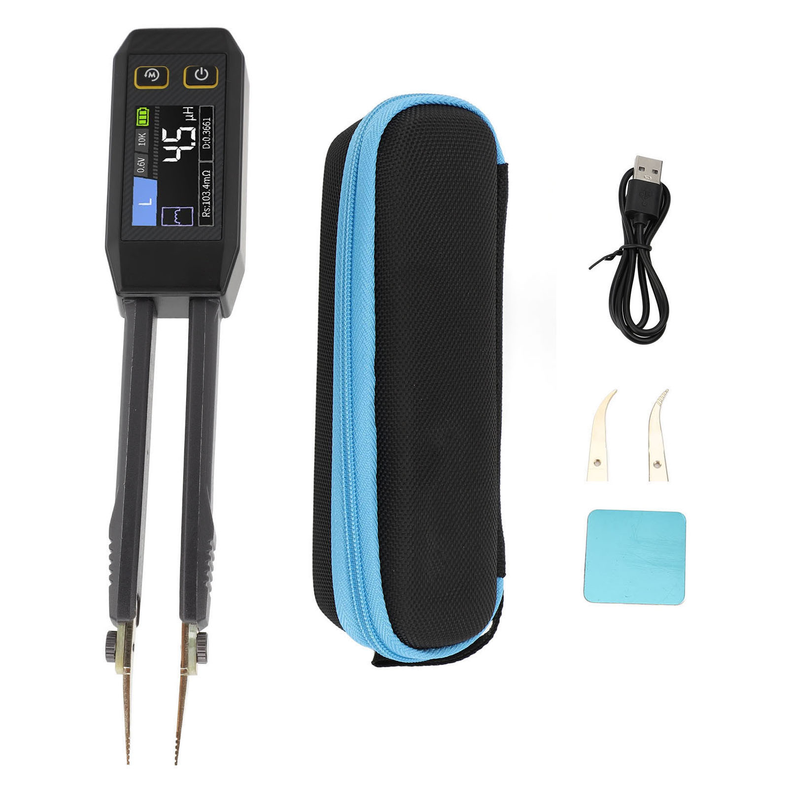 100 Hz, 1 Khz, 10 Khz Smd-digitaltester, Diodenwiderstands-, Kapazitäts- Und Durchgangsprüfer, Intelligentes Tragbares Multimeter Für Kondensatoren Und Widerstände Mit Tragetasche St1
