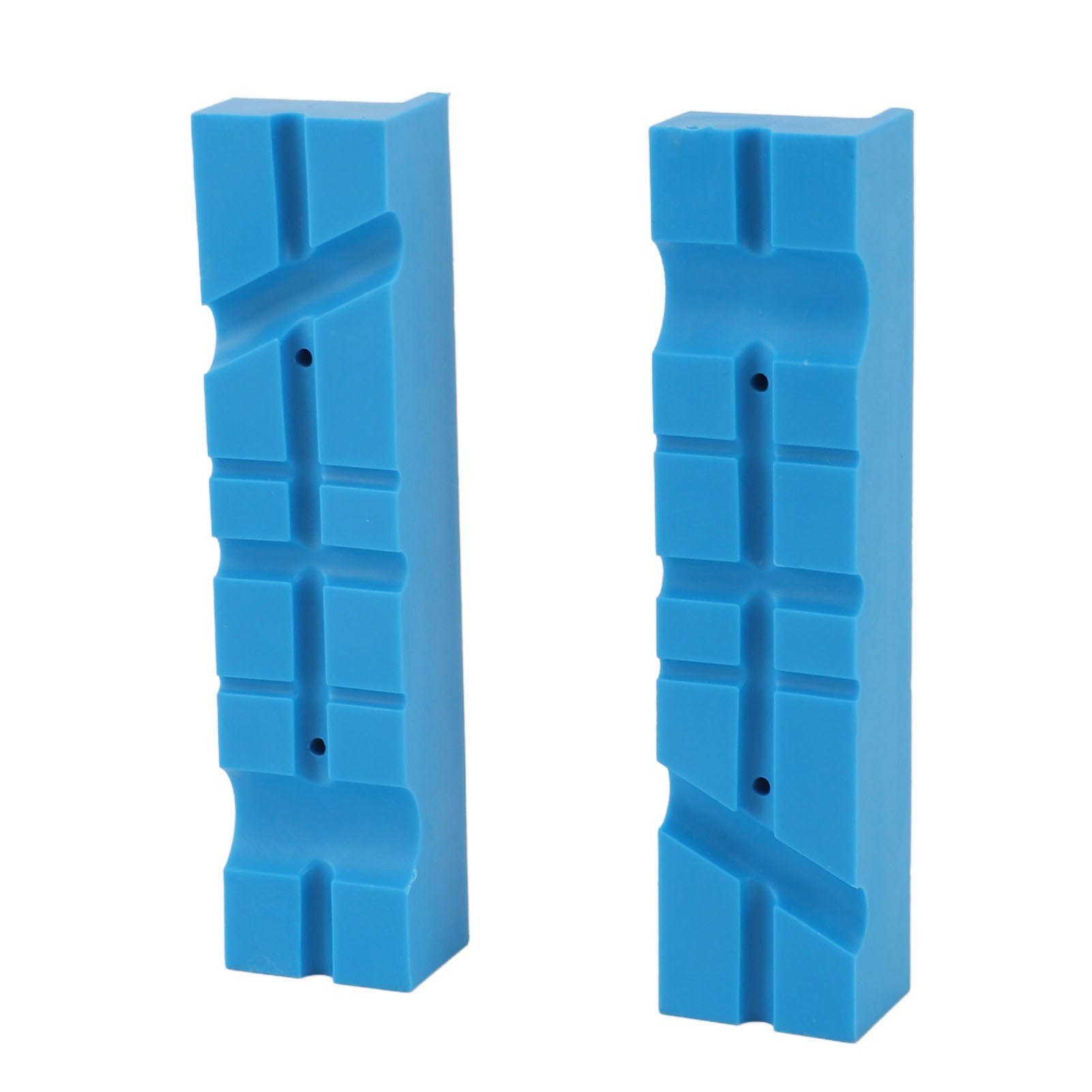 Set Aus 2 Gerillten, Rutschfesten, Mehrwinkligen Magnetischen Schraubstockbackenschonern Aus Weichem Pu, Holzbearbeitungszubehör