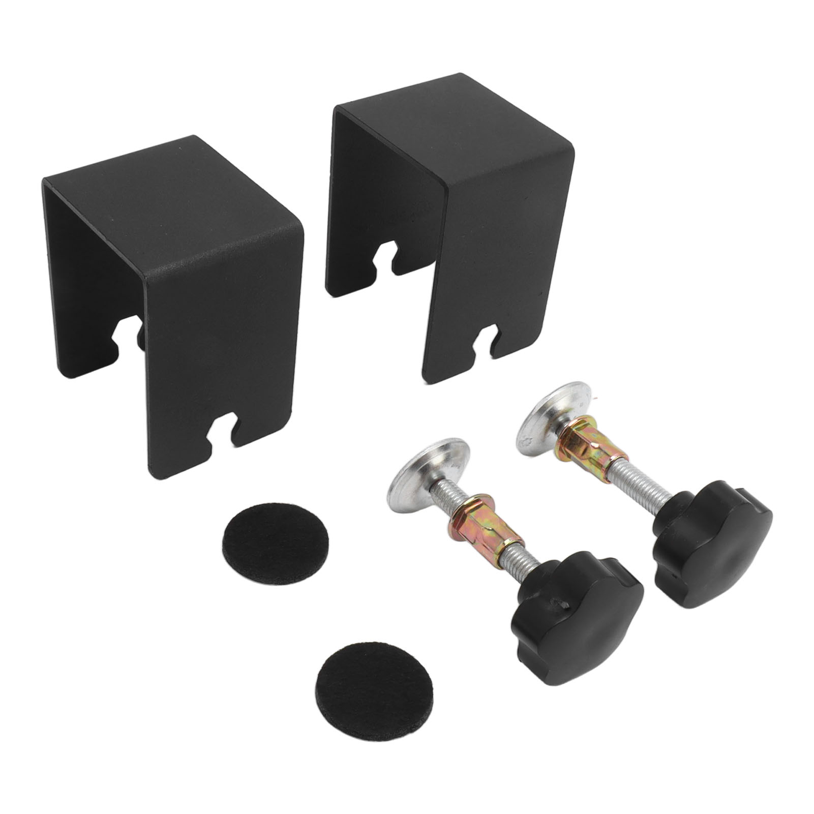 Set Mit 2 Schubladenfront-befestigungsclips, Elektrostatisch Lackiert, Schwarz.