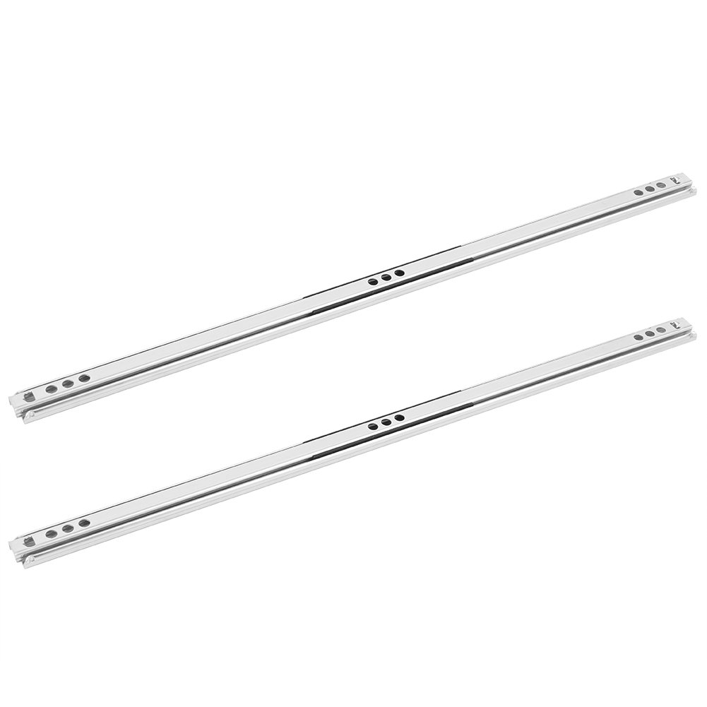 Satz Mit 2 Kugellagerschienen Aus Kaltgewalztem Stahlblech Für Schubladen Und Möbel, 400 X 17 Mm