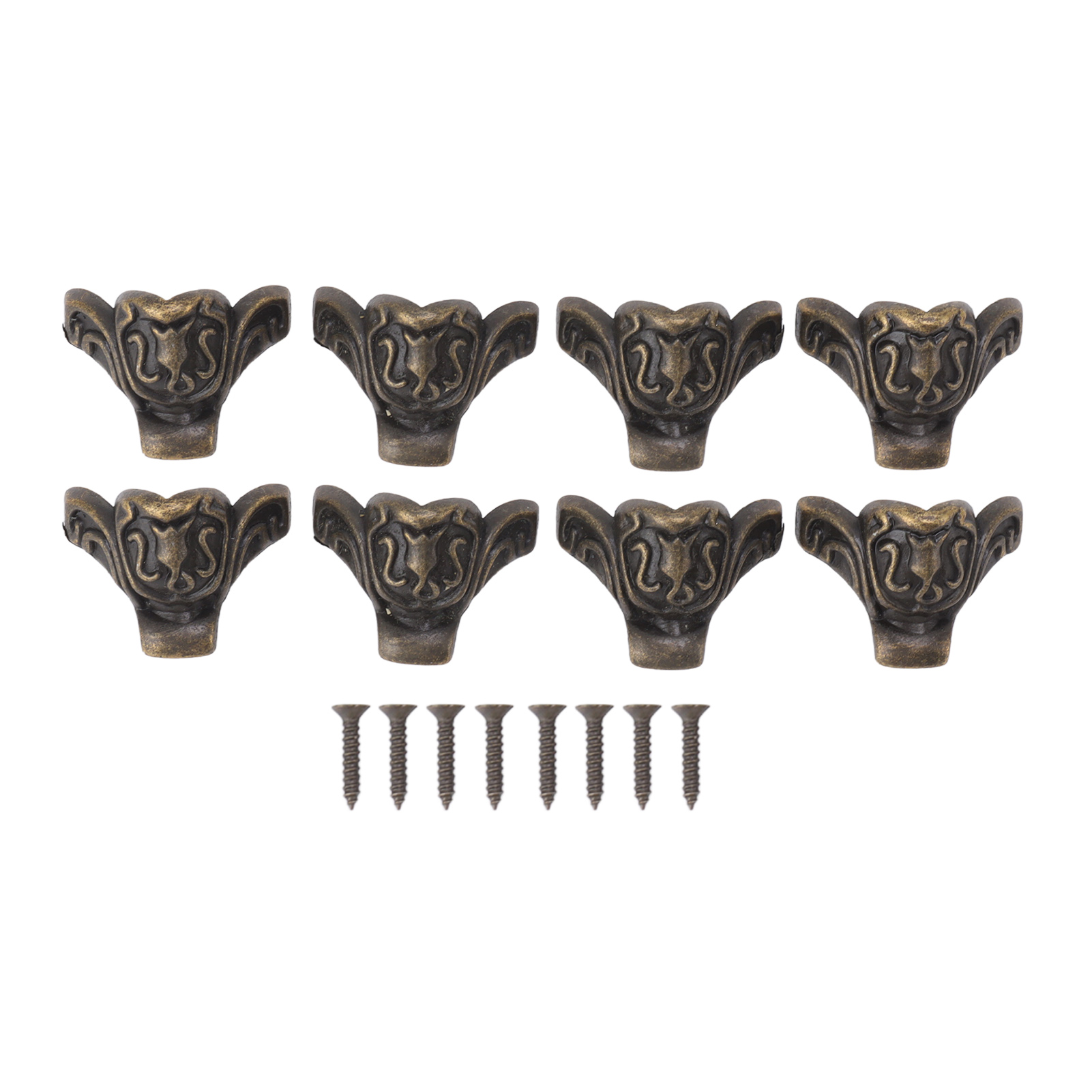 Set Aus 8 Dekorativen Füßen Aus Bronze-zink-legierung Für Schachteln Und Kleine Schmuckmöbel Eckenschützer.