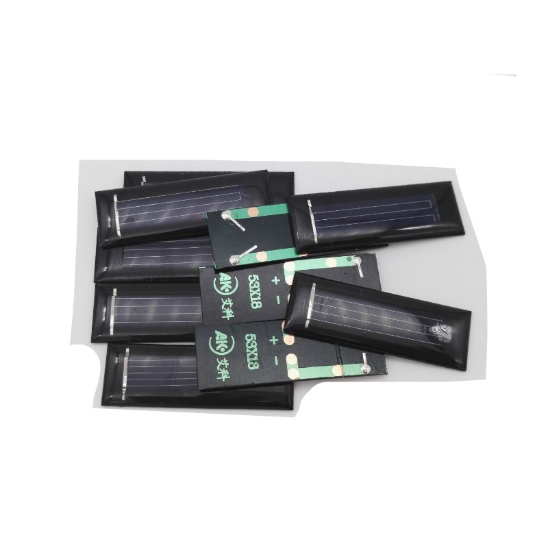 Packung Mit 10 Tragbaren Mini-solarzellen (polykristalline Zellen), 0,5 V, 100 Ma, Diy-leistungsmodul, Ladegerät, 53 X 18 Mm