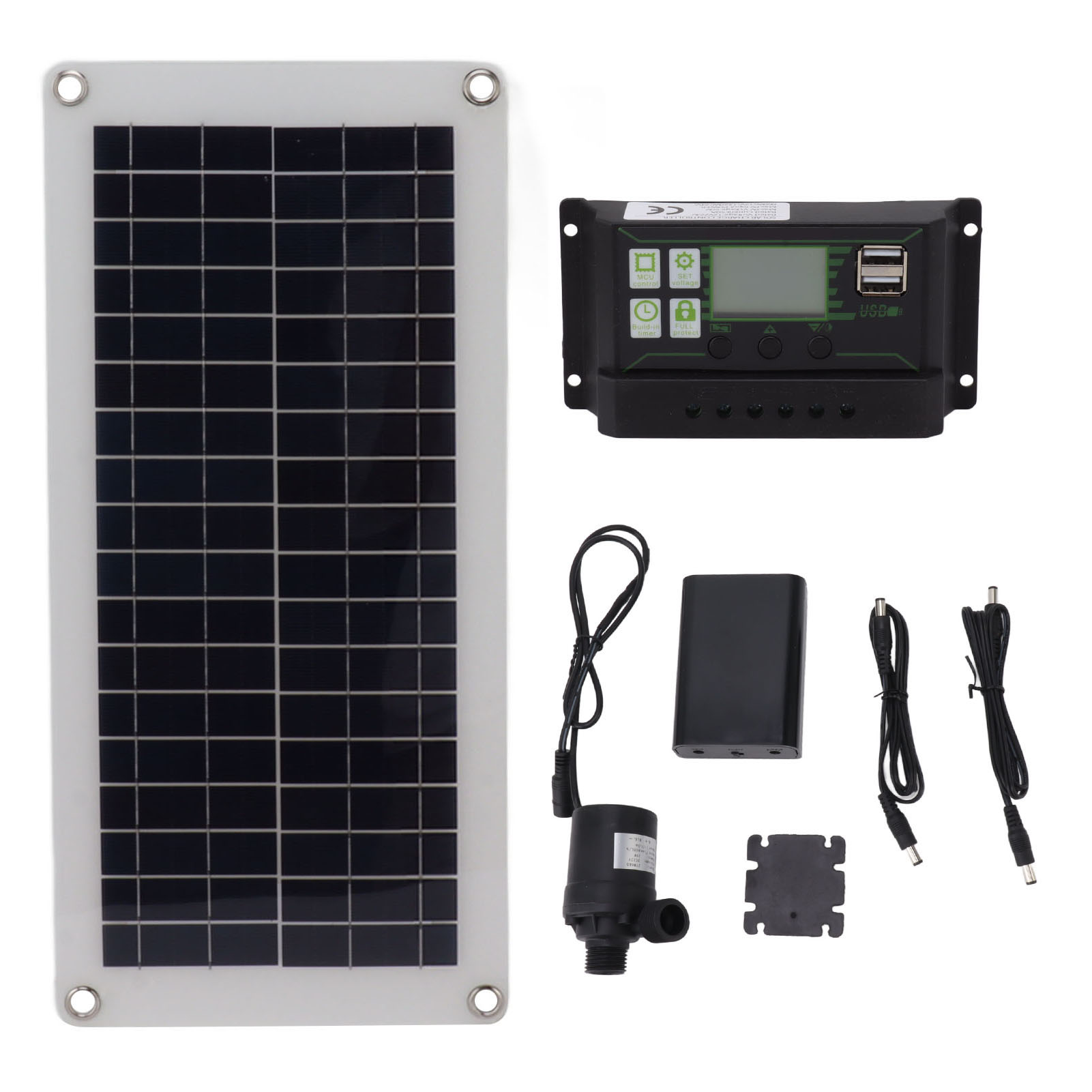 100-a-polykristallin-solarpanel-set Mit Laderegler, 10-w-18-v-solarladepanel, Batteriekasten Und Pumpe Für Autocamping