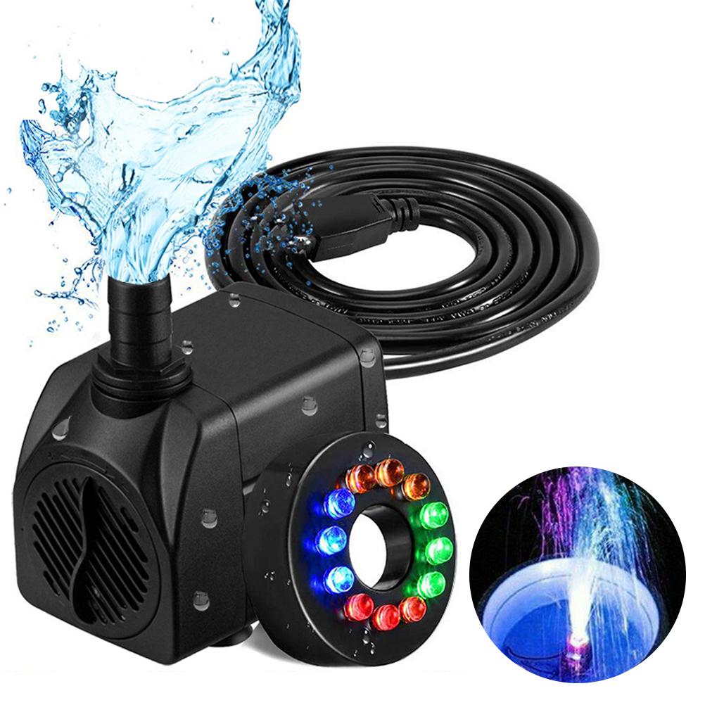 16w Led-tauchpumpe Für Springbrunnen, Robust Und Leise, Mit Integrierter Beleuchtung, Ideal Für Aquarien, Schwimmbäder Und Gärten.