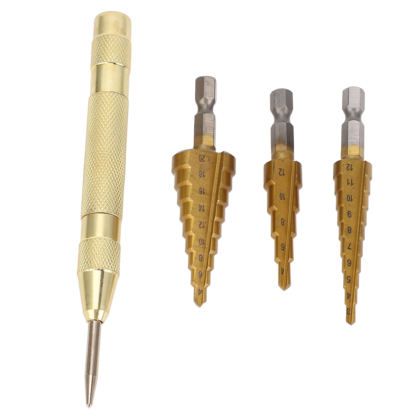 Hss-stufenbohrer-set Aus Titanlegierung, Sicherer Halt, Doppelnut-design, Multifunktional Und Hohe Festigkeit Für Holz, Metall Und Stahl.