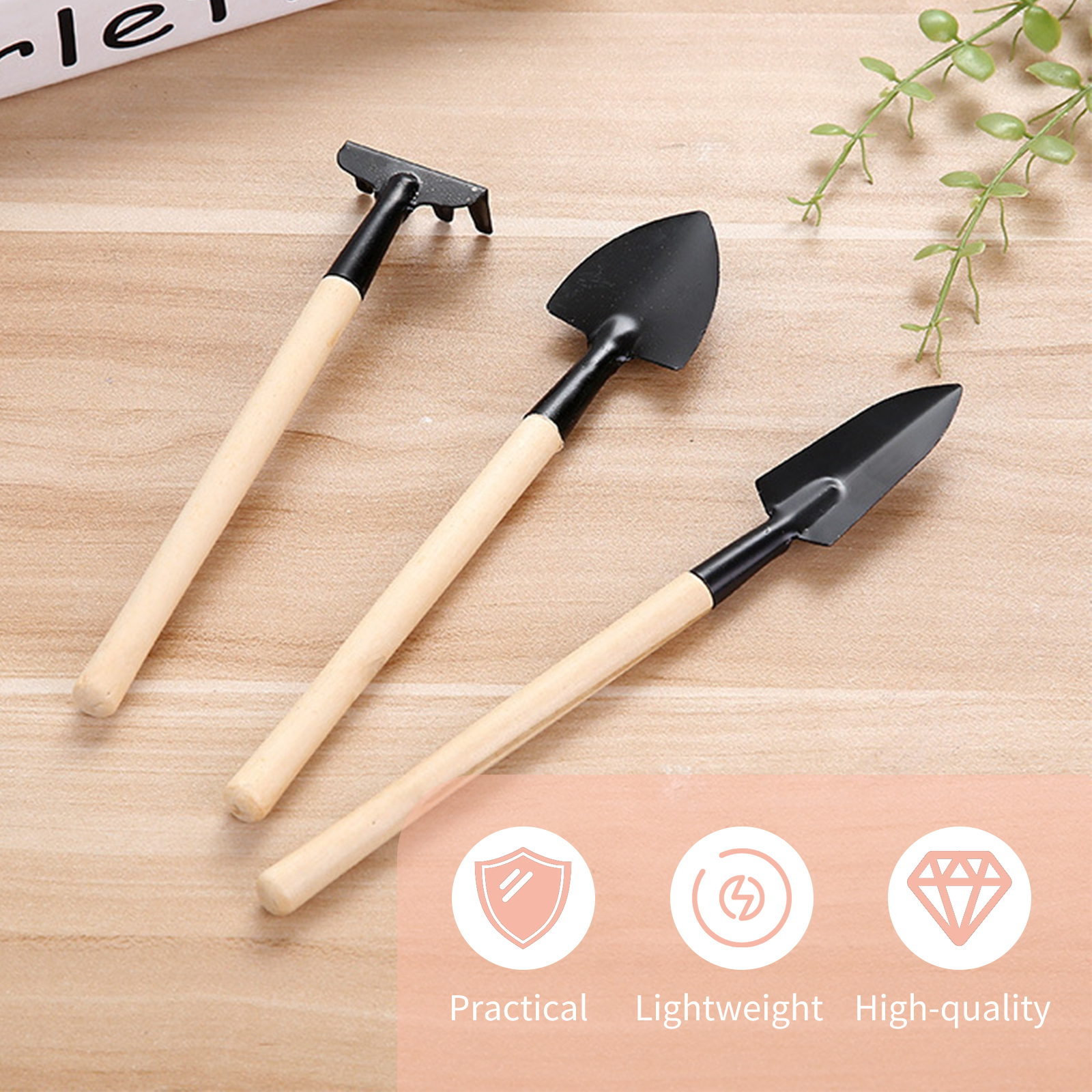 Set Mit 10 Gartengeräten Für Zuhause Und Büro: Klappschere, Rechen, Schaufel, Pinzette, Bonsai-werkzeug, Miniatur-sukkulenten Und Mini-gärten.