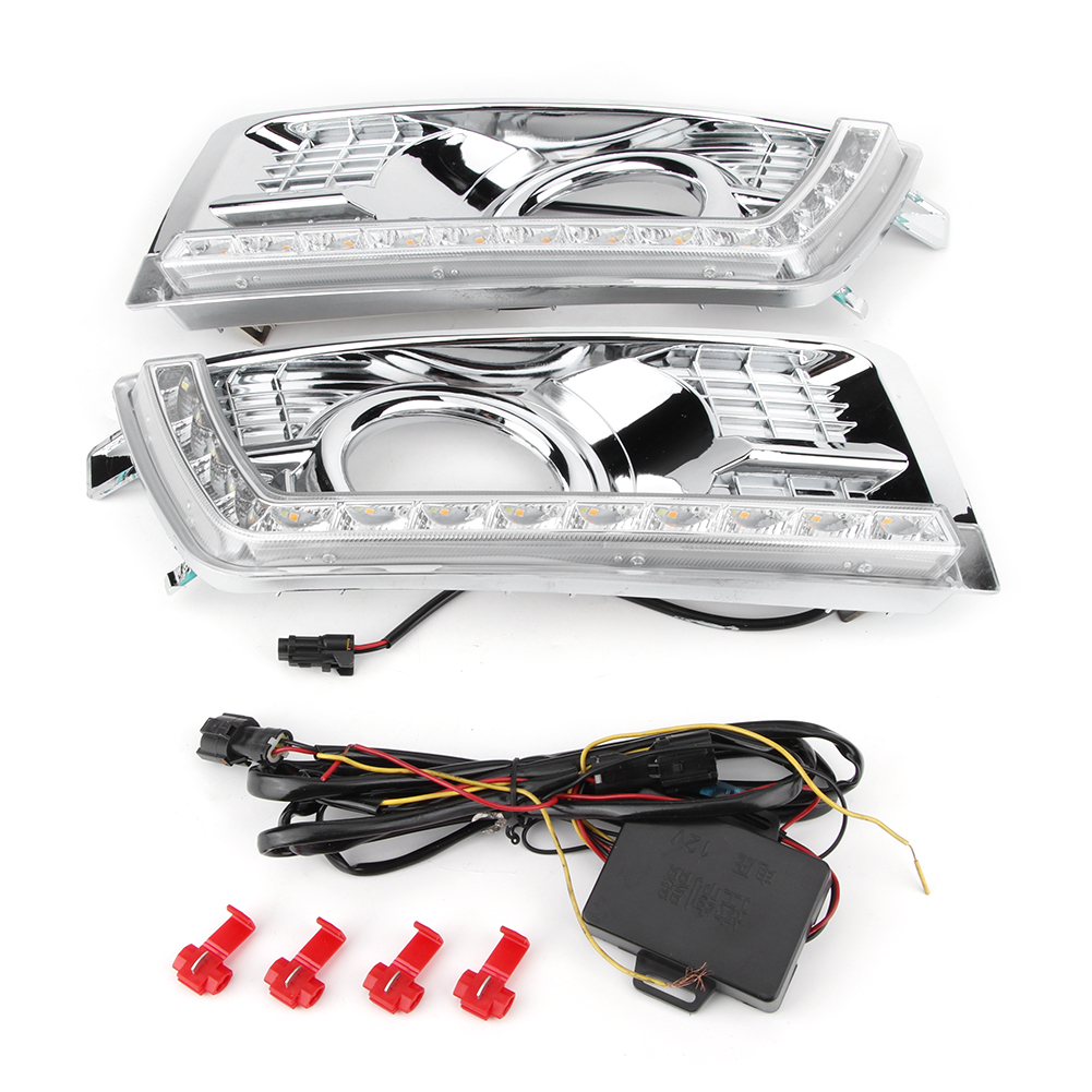 Satz Mit 2 Gelb-weißen 12v-gleichstrom-tagfahrlichtern (6000-6700k) Für Cadillac