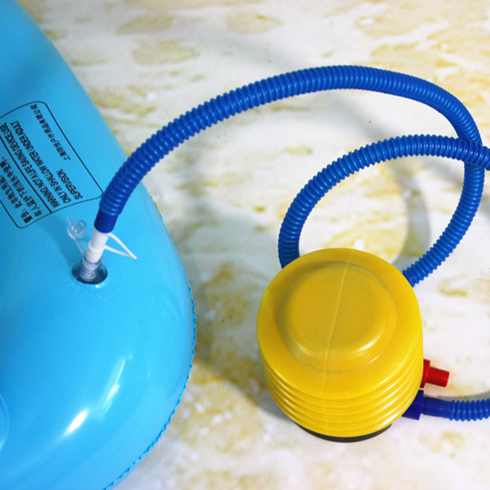Tragbare Fußpumpe Mit Schlauch, Einfach Zu Bedienende Kunststoff-luftpumpe Zum Aufpumpen Von Sportgeräten, Matratzen, Schlauchbooten, Gymnastikbällen, Ballons, Bojen Und Poolspielzeug.