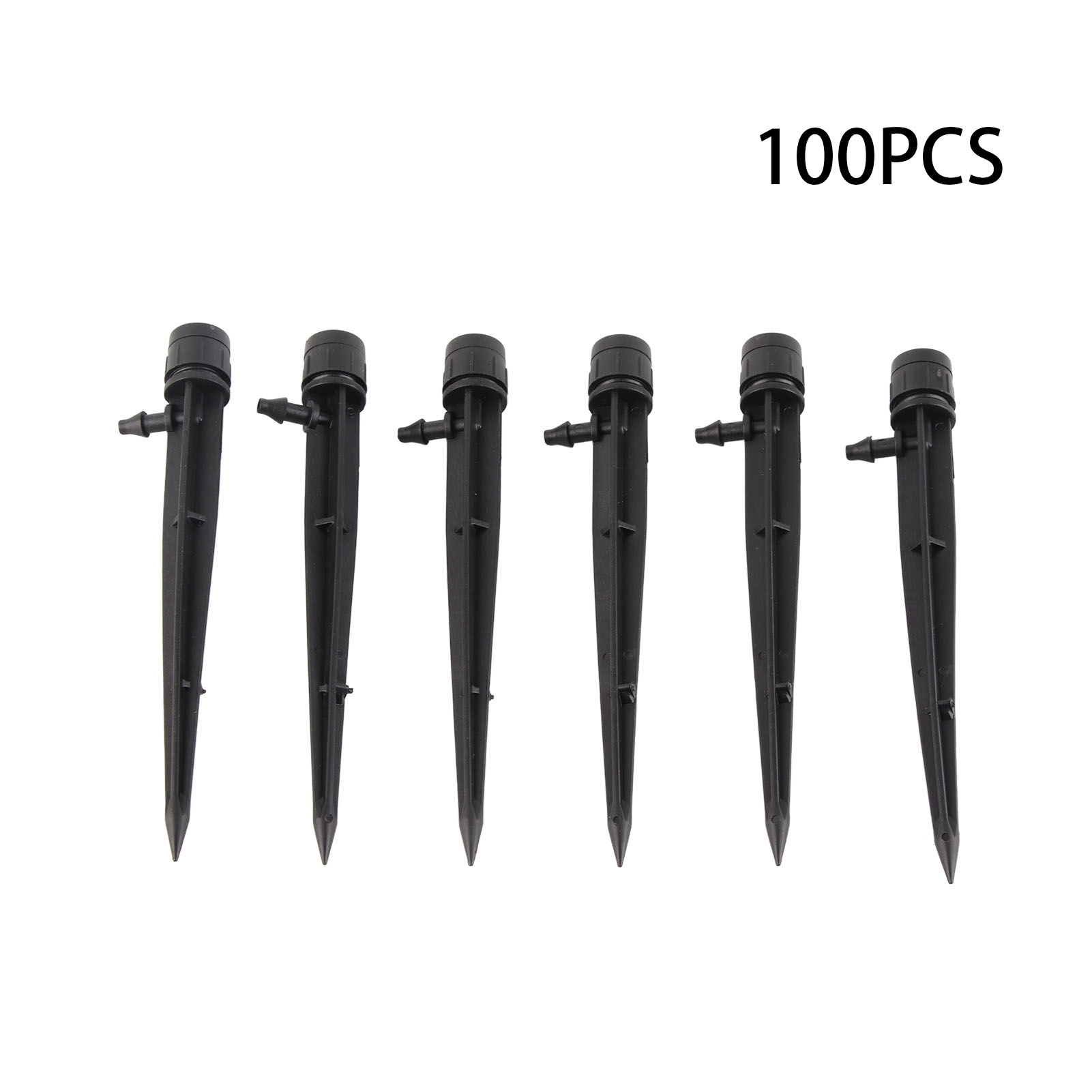 Packung Mit 100 Verstellbaren 360°-sprühtropfern Zur Bewässerung Von Terrassen, Rasenflächen Und Blumenbeeten, 13 Cm / 5,1 Zoll, Schwarz