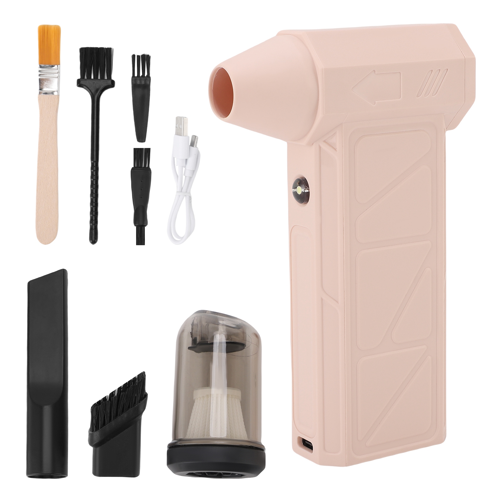 Tragbarer Camping-super-turbo-ventilator, Staubwedel, Schnee- Und Wasserbläser Für Auto Und Grill, Wiederaufladbar, 130.000 U/min, Orange