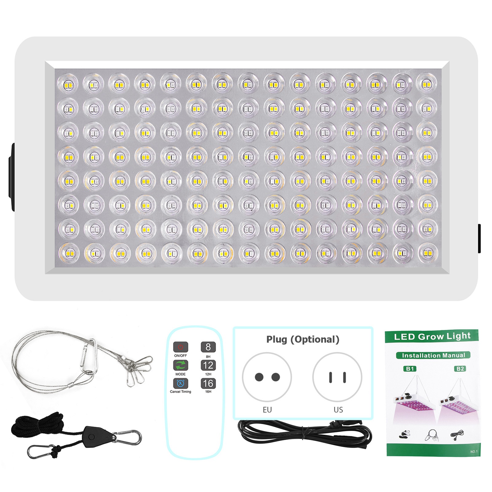 Led-pflanzenlampen Für Zimmerpflanzen, Vollspektrum, Vegetatives Wachstum Und Blüte, 3 Modi, 8h/12h/16h Timer, Fernbedienung, Ideal Für Sämlinge, Gemüse Und Paprika, Hängelampen.