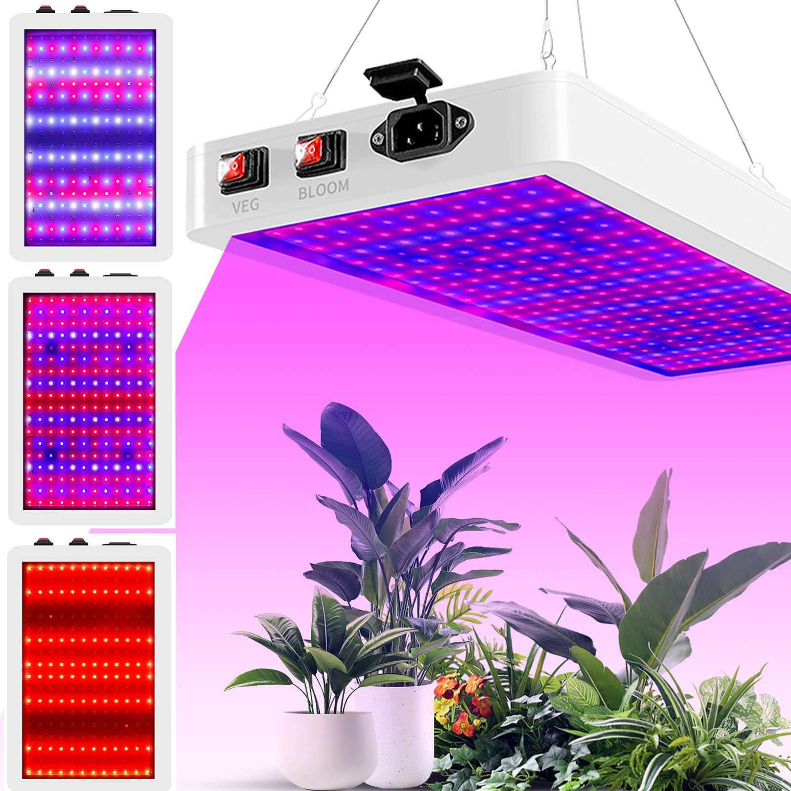 Gartenbaulampen Für Zimmerpflanzen, Vollspektrum, 216 Leds, 3 Beleuchtungsmodi, Breite Ausleuchtung Für Optimales Wachstum, Wasser- Und Staubdicht, Höhenverstellbar, Zum Aufhängen.