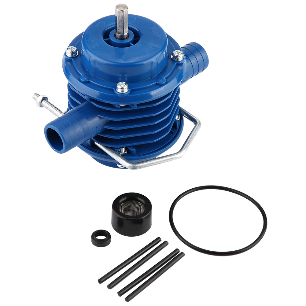 Mini-elektrobohrmaschine In Blau Mit Selbstansaugung Aus Technischem Kunststoff Und Wasserpumpe Für Den Garten.