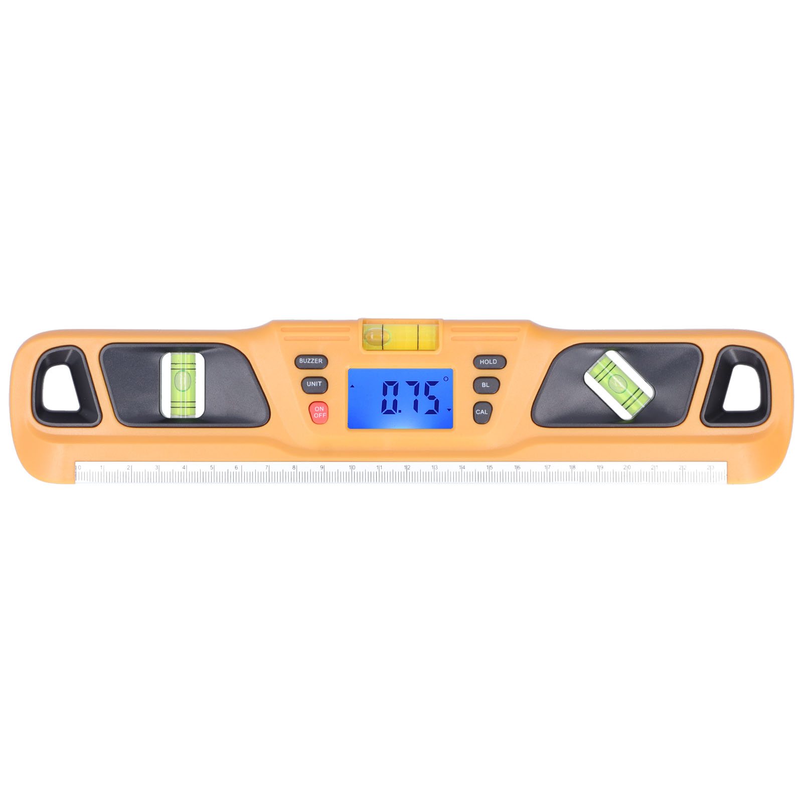 Hochpräzise Magnetische Wasserwaage, Digitaler Mini-winkelmesser Für Inneneinrichtung Und Gartenarbeit, Orange Farbe.