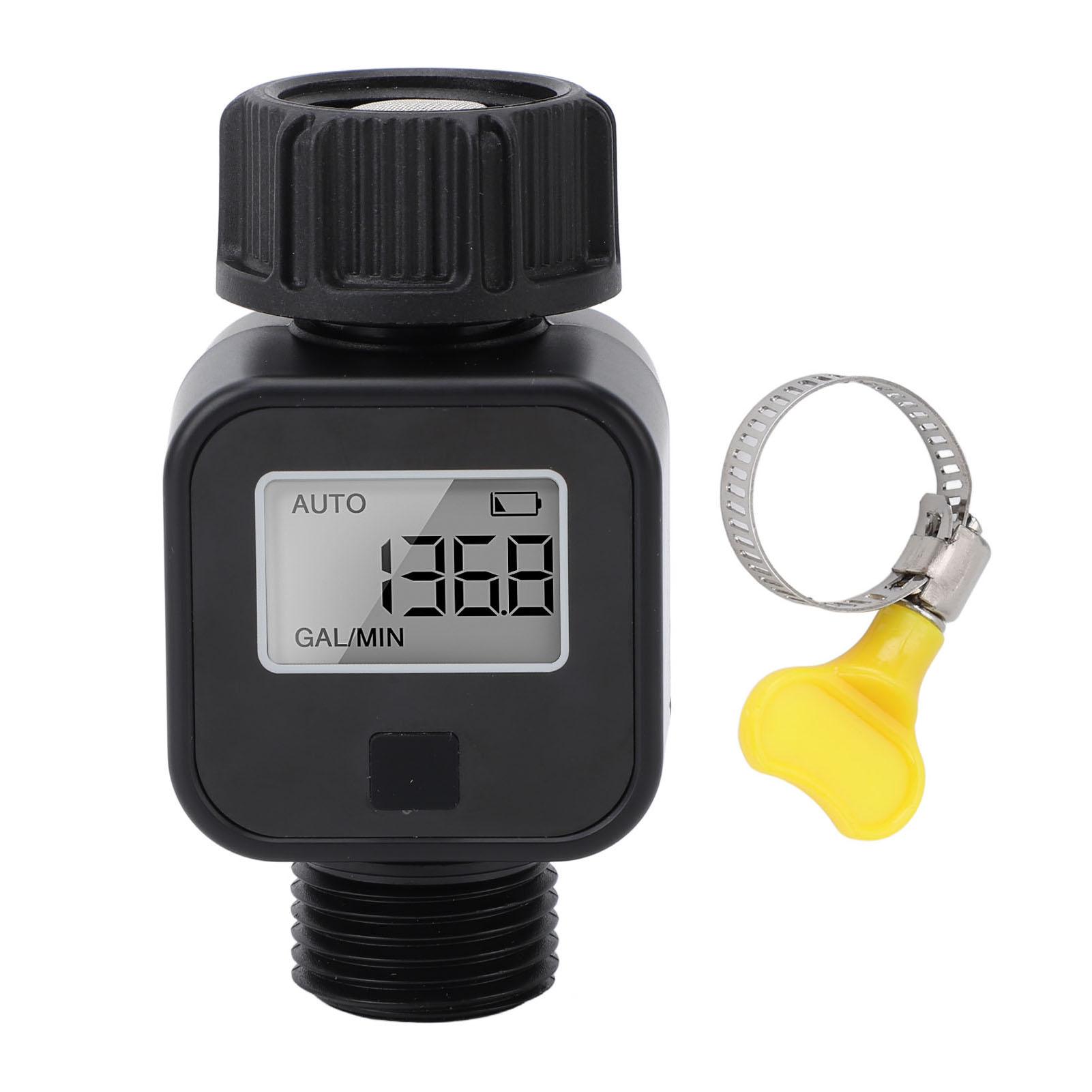 Multifunktionaler Digitaler Wasserdurchflussmesser Mit Lcd-display Und 3/4-zoll-gewinde. Misst Den Verbrauch In Gallonen Und Litern.