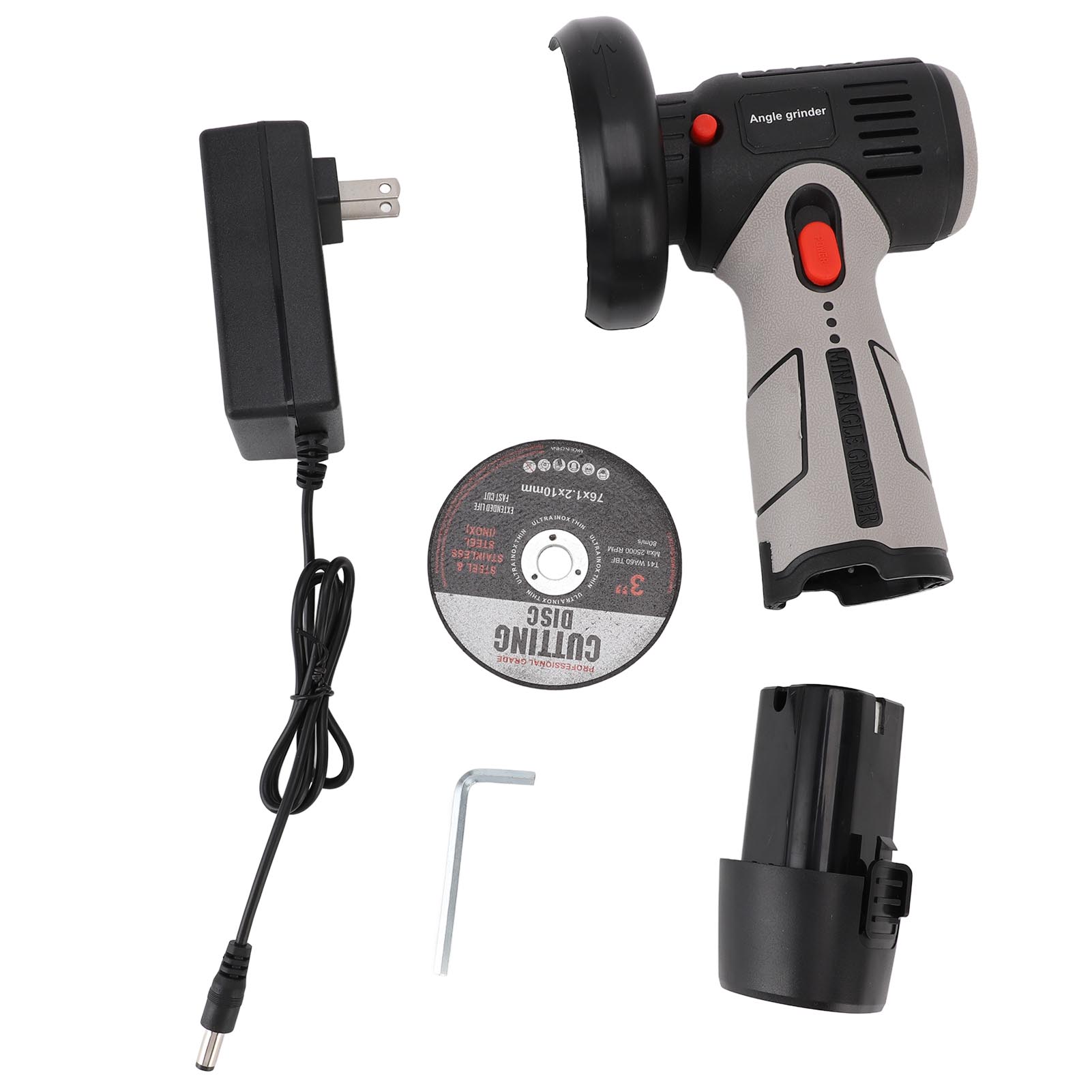 Akku-winkelschleifer Mit 2 X 12v 1500mah Akkus, 19.500 U/min, Elektrisches Winkelschleifgerät Zum Polieren Und Trennen