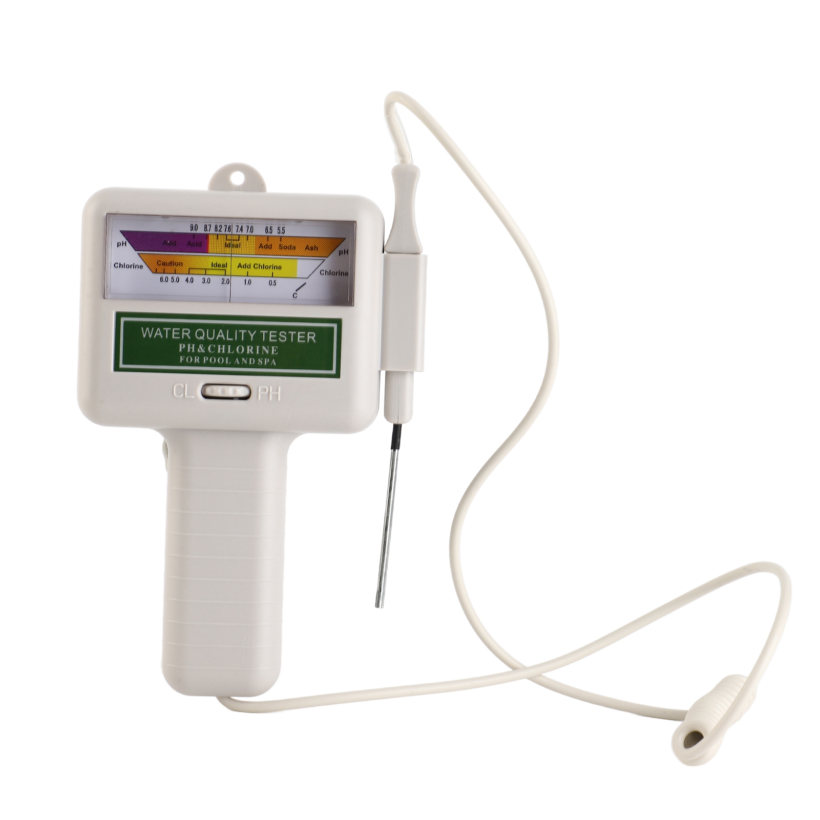 2-in-1 Poolwasserqualitätstester, Ph- Und Chlordetektor Mit Display, Für Spa, Aquarium Und Hydrokultur (weiß).