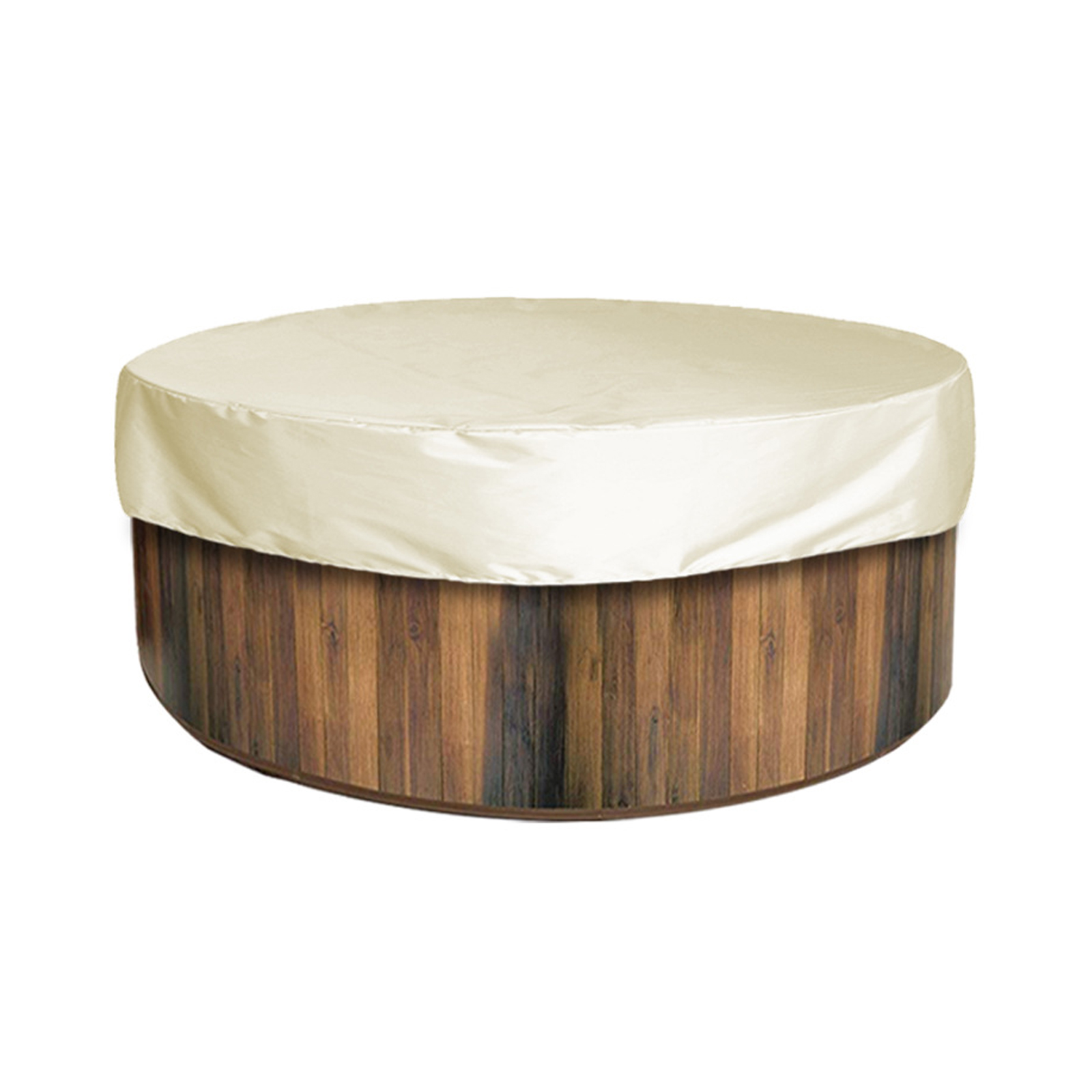 Runde Whirlpoolabdeckung, Verstellbarer Saum, Wasserdicht Und Wetterfest, Für Whirlpools 200 X 30 Cm (78,7 X 11,8 Zoll), Beige