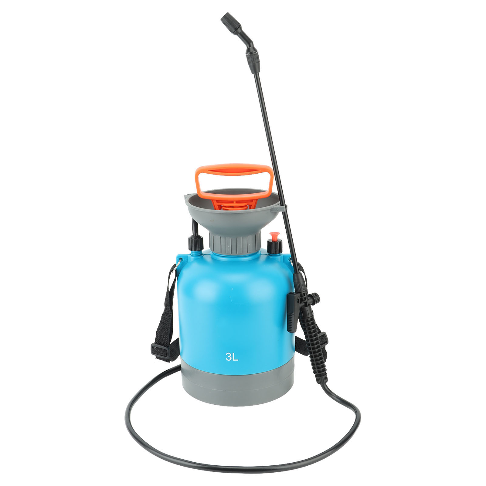 Tragbares Und Robustes Drucksprühgerät Für Rasen Und Garten, Großes Fassungsvermögen, 3 L, Blau.