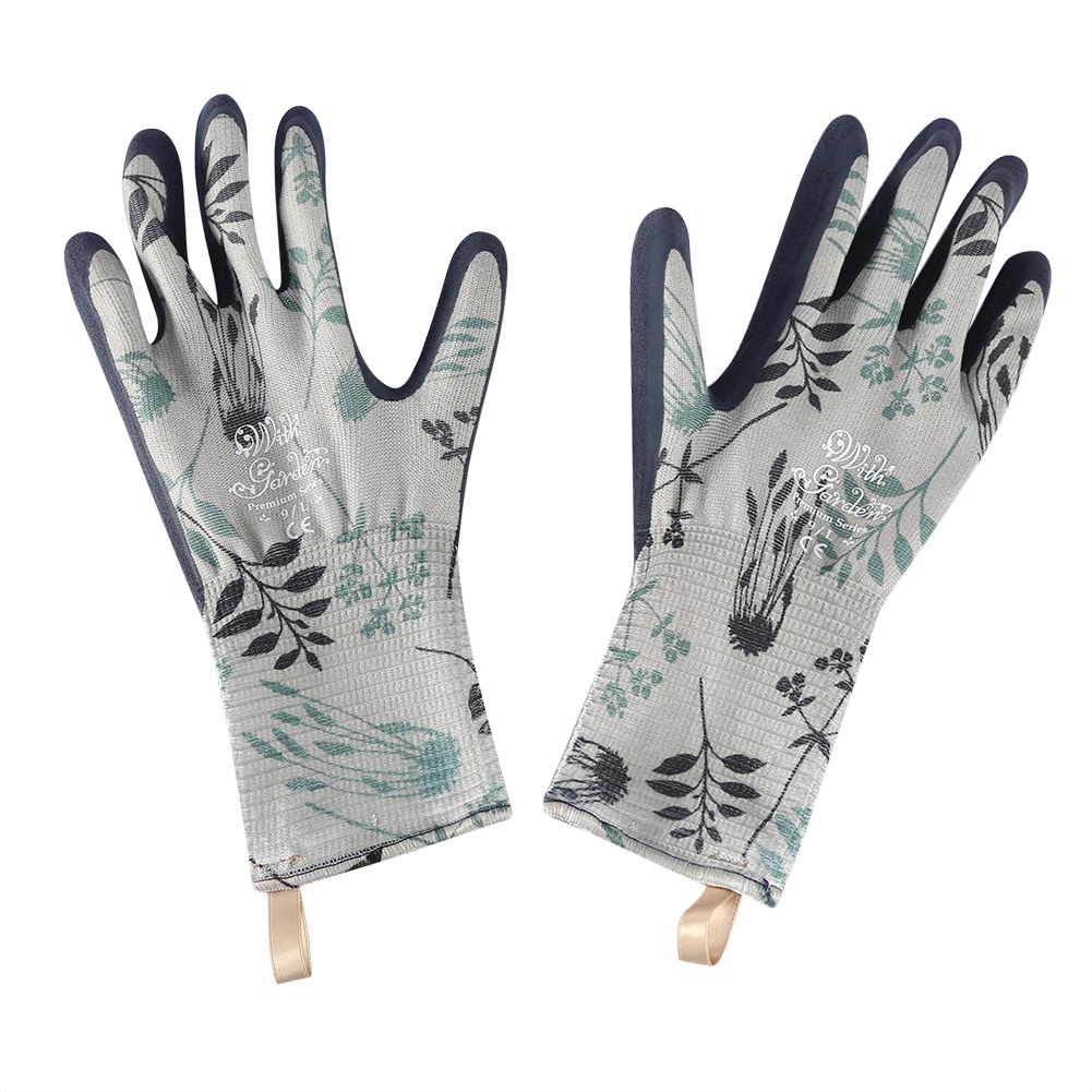 Paar Lange Damenhandschuhe, Rutschfest, Wasserdicht Und Durchstichfest, Für Gartenarbeiten (blau, L)