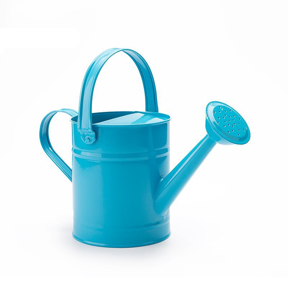 1,5-liter-gießkanne Aus Metall, Schmiedeeisen-optik, Langer Ausguss, Blau, Ideal Für Gartenpflanzen, Balkon Oder Andere Außenbereiche.