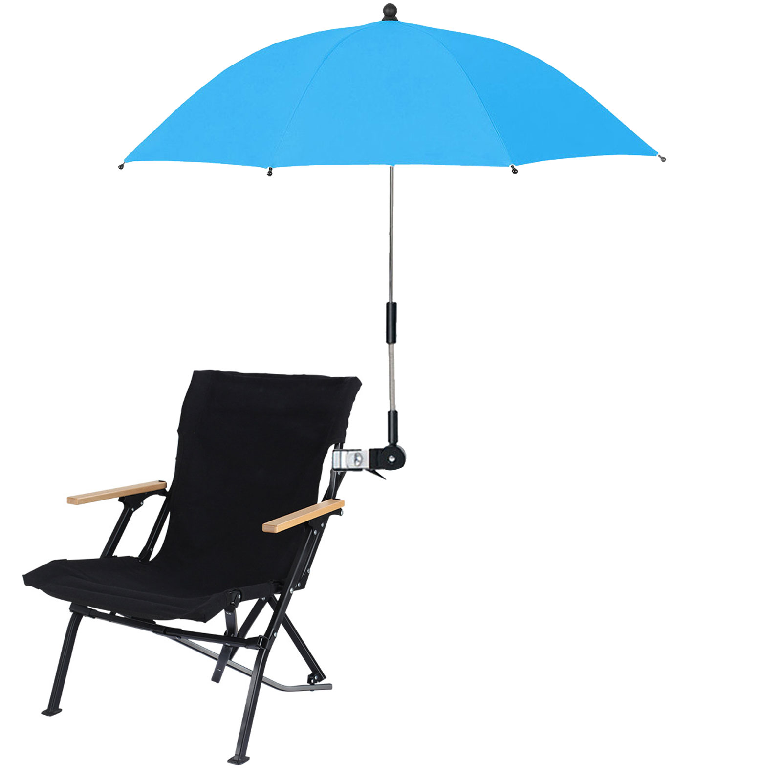 Stuhl-sonnenschirm Mit Klemme, 360° Verstellbar, Für Strandstühle, Terrassenstühle Oder Campingstühle (blau).