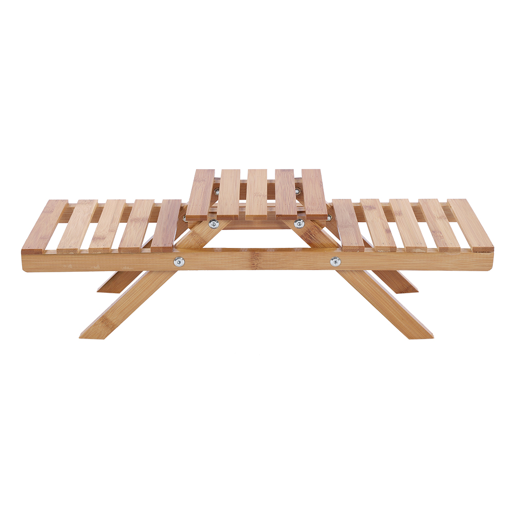 Zweistöckiges, Klappbares Aufbewahrungsregal Aus Holz Für Topfpflanzen Und Blumen, Ideal Für Den Garten.