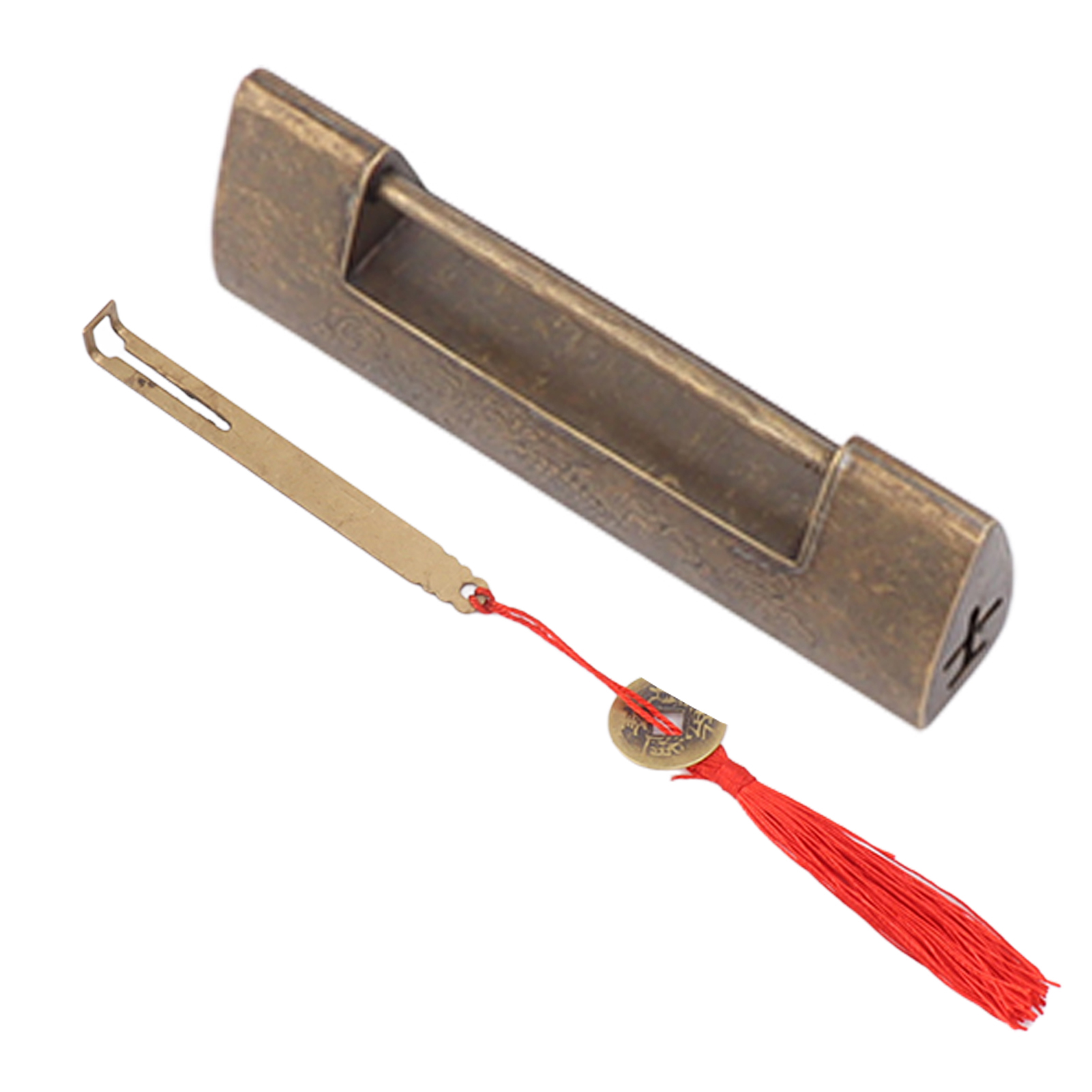Vorhängeschloss Im Antik-stil, 5,9 Cm Lochabstand, Vorhängeschloss Aus Antikbronzefarbenem Messing, Glücksfischmotiv, Chinesisches Vorhängeschloss, Kleines Messing-vorhängeschloss, 5,9 Cm Lochabstand