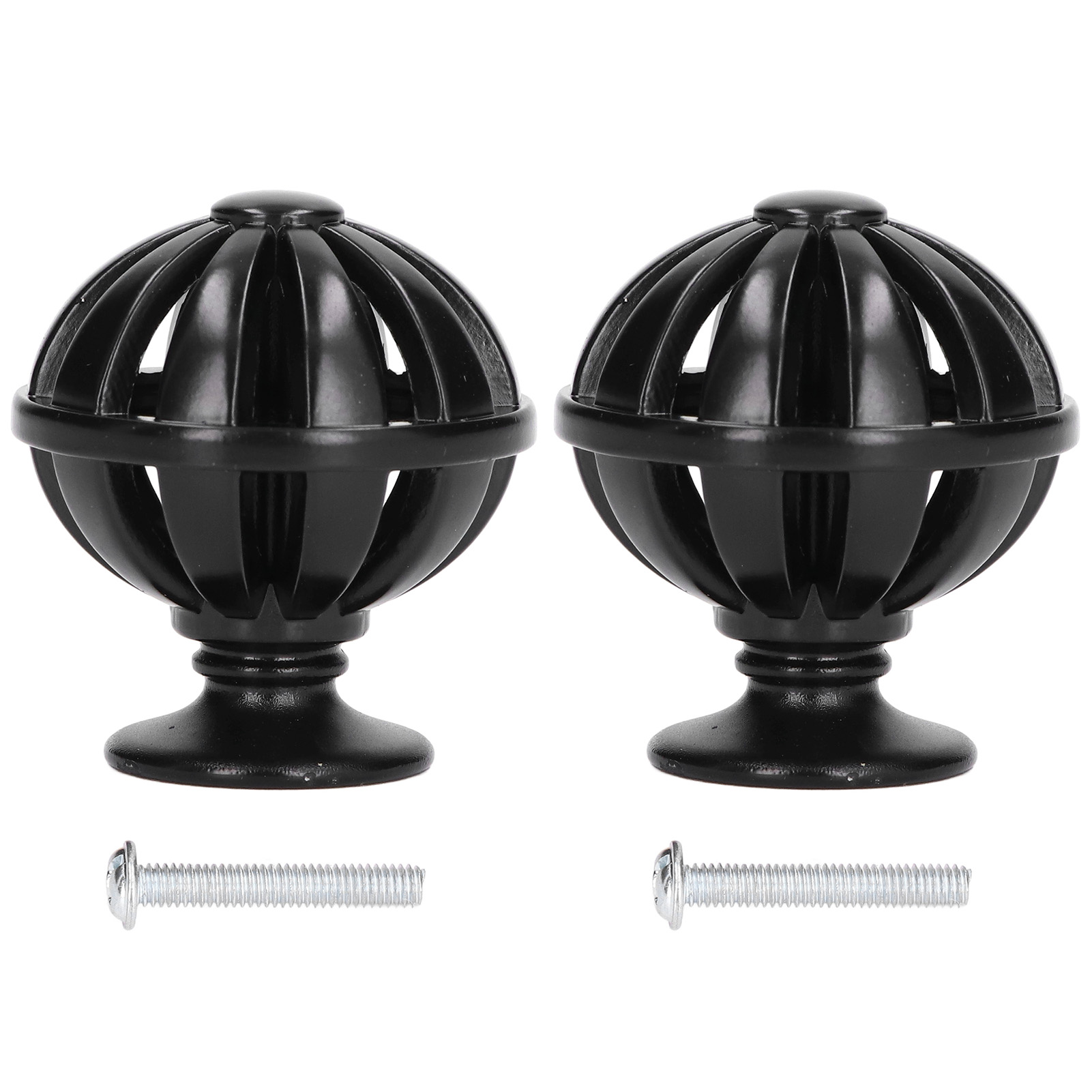 Set Aus 2 Vogelkäfigförmigen Möbelknöpfen Aus Zinklegierung Für Schubladen Oder Schränke, Ideal Für Die Inneneinrichtung. Modell 366, Schwarz.