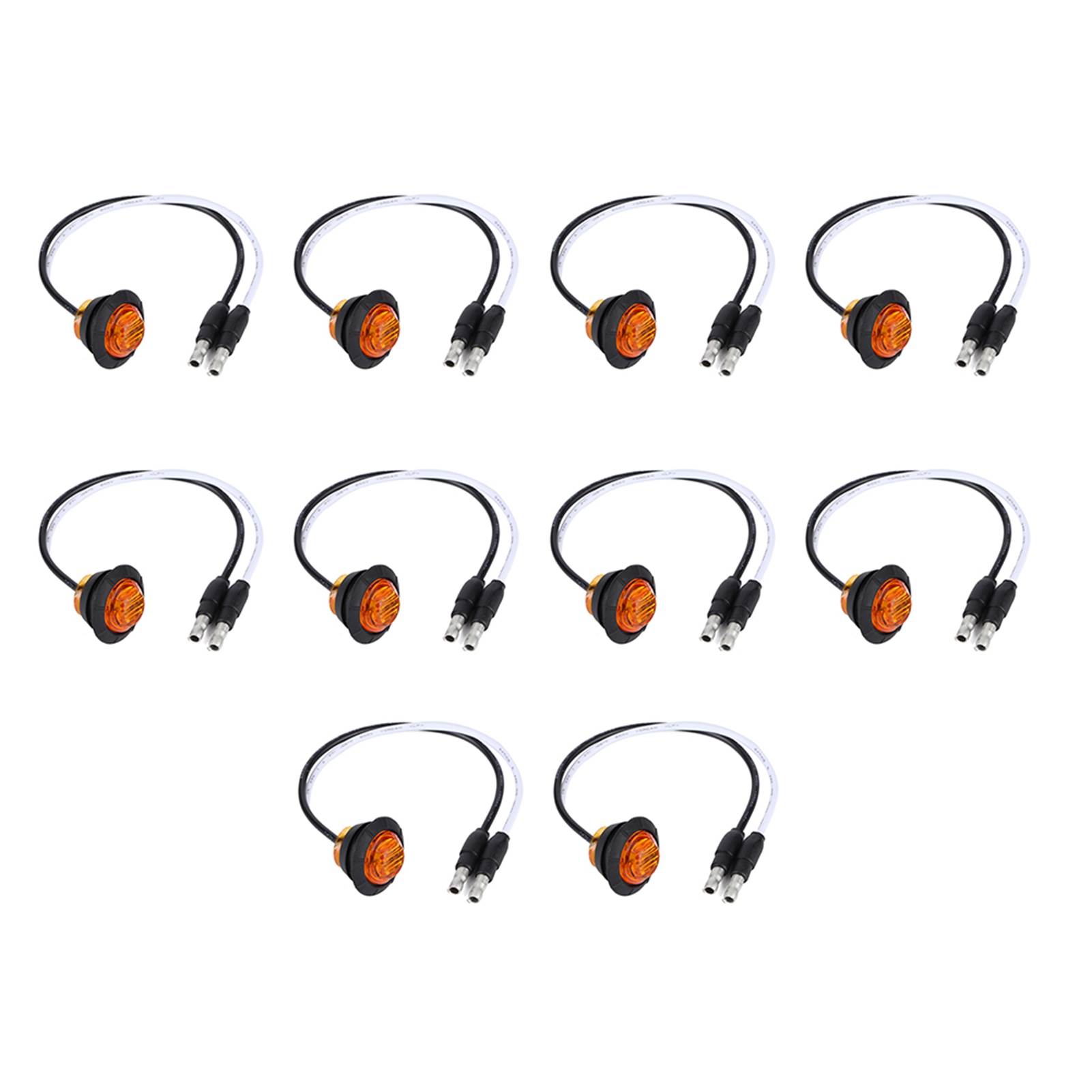 10er-pack 3/4"-led-seitenmarkierungsleuchten Mit 12-v-gleichstromanschluss Für Pkw, Anhänger, Lkw, Yacht, Bernsteinfarben