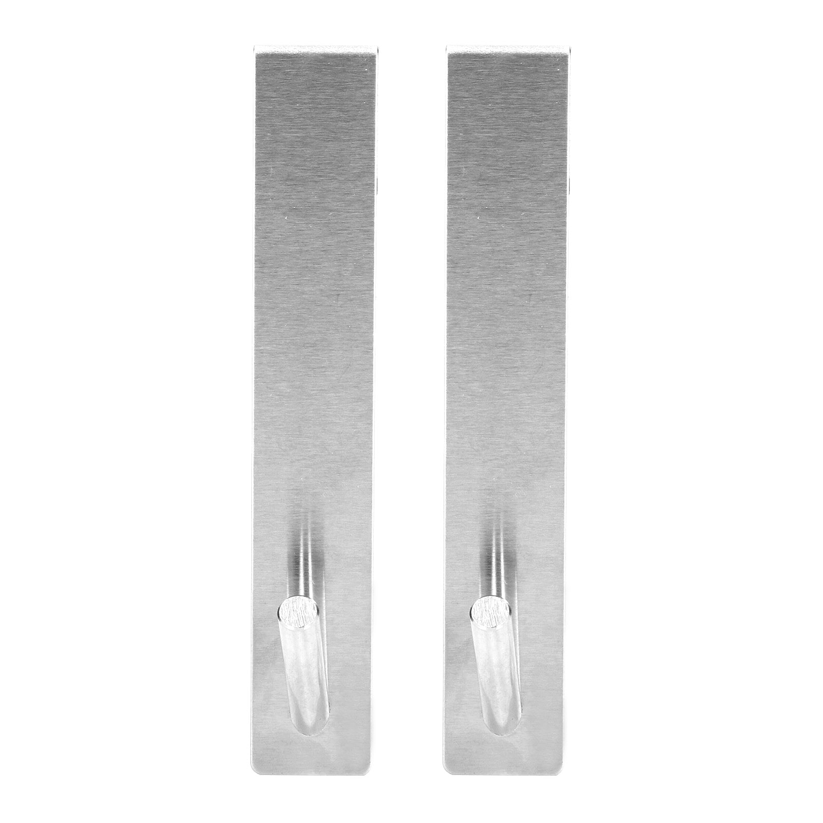 Set Mit 2 Duschtürhaken Aus Edelstahl, 18 X 3 Cm, Besonders Geeignet Für Wc-türen Und Rahmenlose Glastüren, Silberfarben.