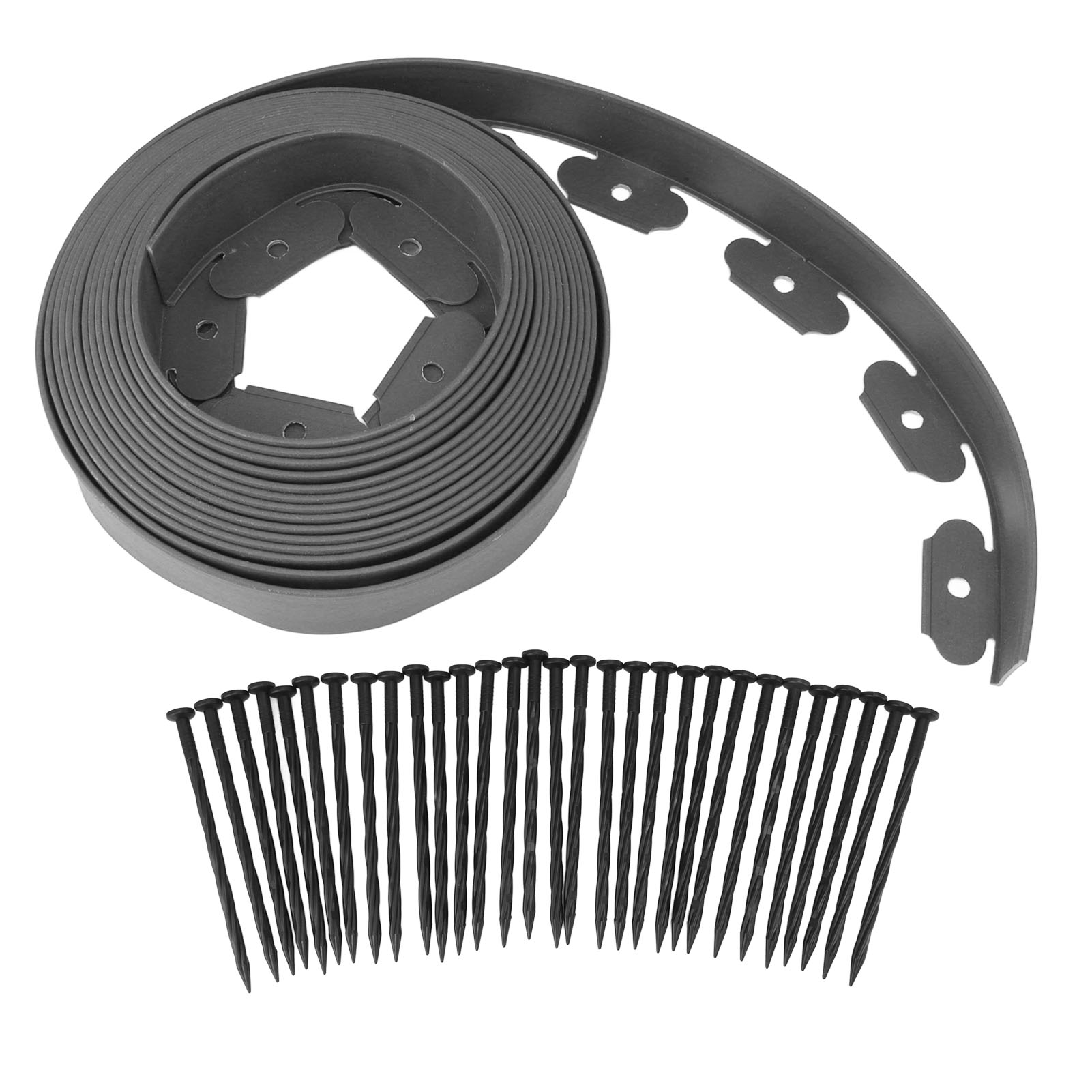 L-förmiges Pe-gartenrand-set, Leicht Zu Formen, Kein Graben Erforderlich, Grau, 5 X 5 X 1000 Cm / 2 X 2 X 393,7 Zoll