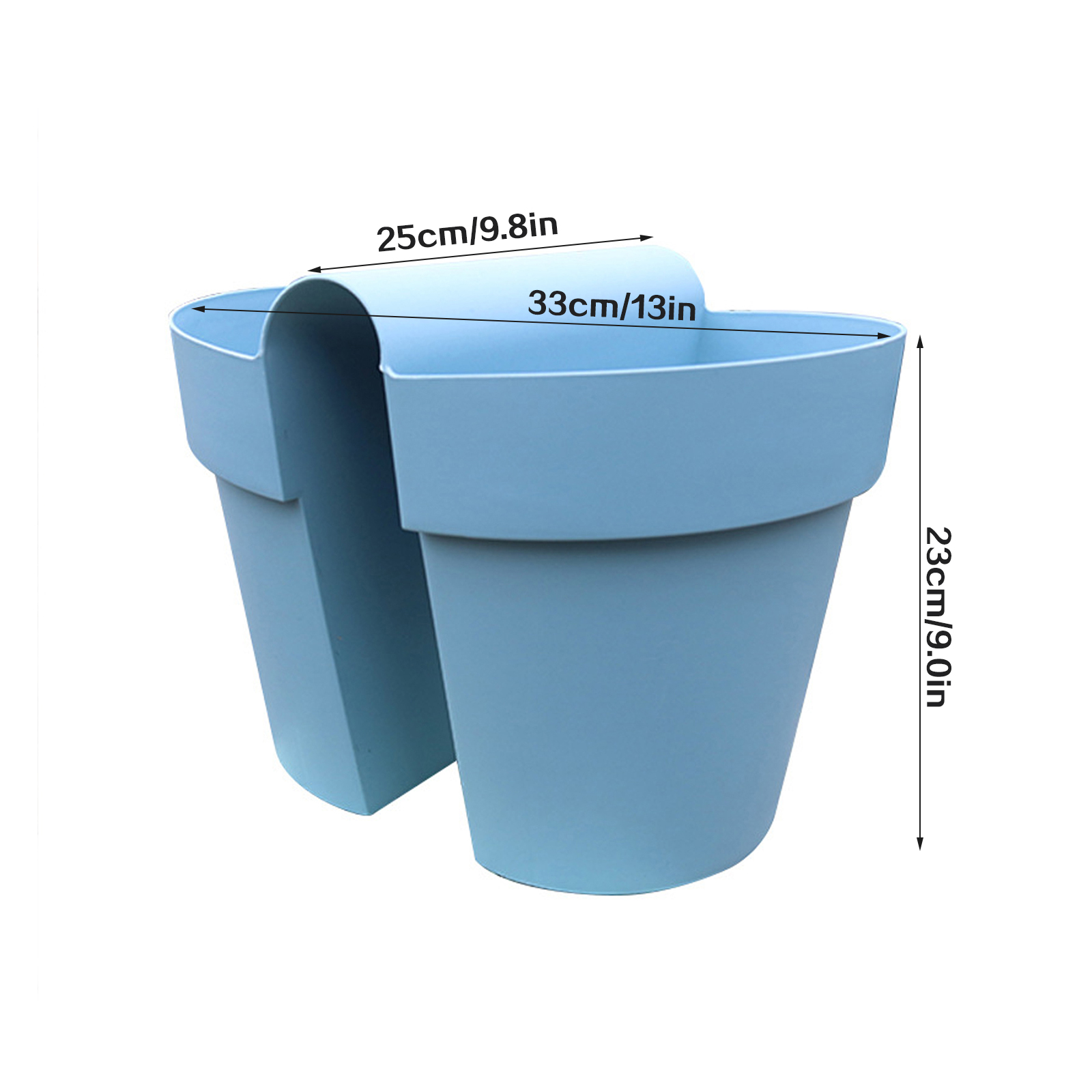 Set Aus 2 Hängenden Blumentöpfen Aus Dickem Pp-harz, Graue Farbe, Für Bürogeländer Oder Balkon.