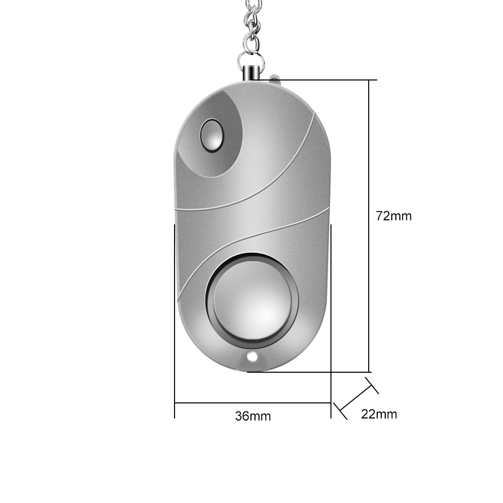 Persönlicher Alarm 120–130 Db, Harmloser Ton, Selbstverteidigungs-schlüsselanhänger Mit Led-taschenlampe, Für Frauen, Mädchen, Kinder, Senioren Und Abenteurer, Silberfarben, 1 Stück