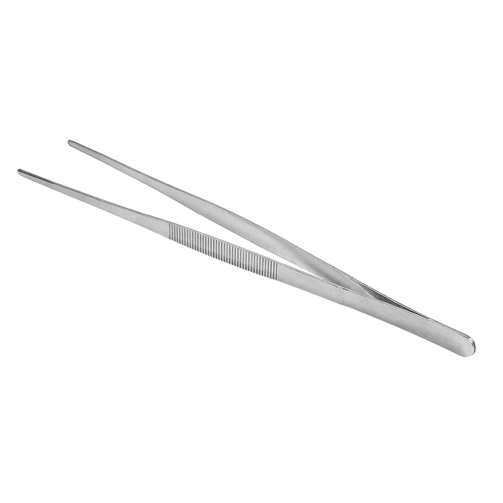 Lange, Gerade Küchenzange Aus Silberfarbenem Edelstahl, 30 Cm, Für Den Hausgebrauch, Medizinische Zwecke Und Gartenarbeit.