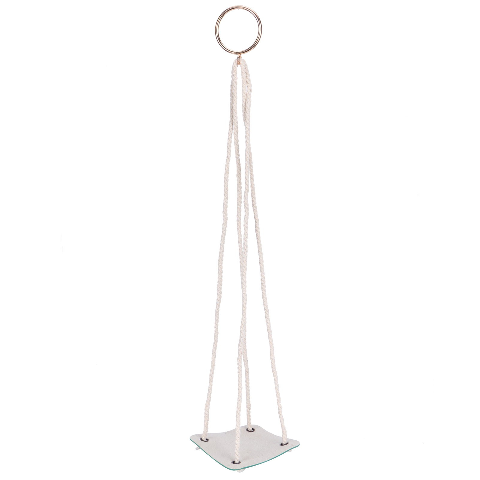 Hängender Blumentopfhalter Mit Sockel Aus Pu-leder Und Baumwollseil, Grün, 10 Cm