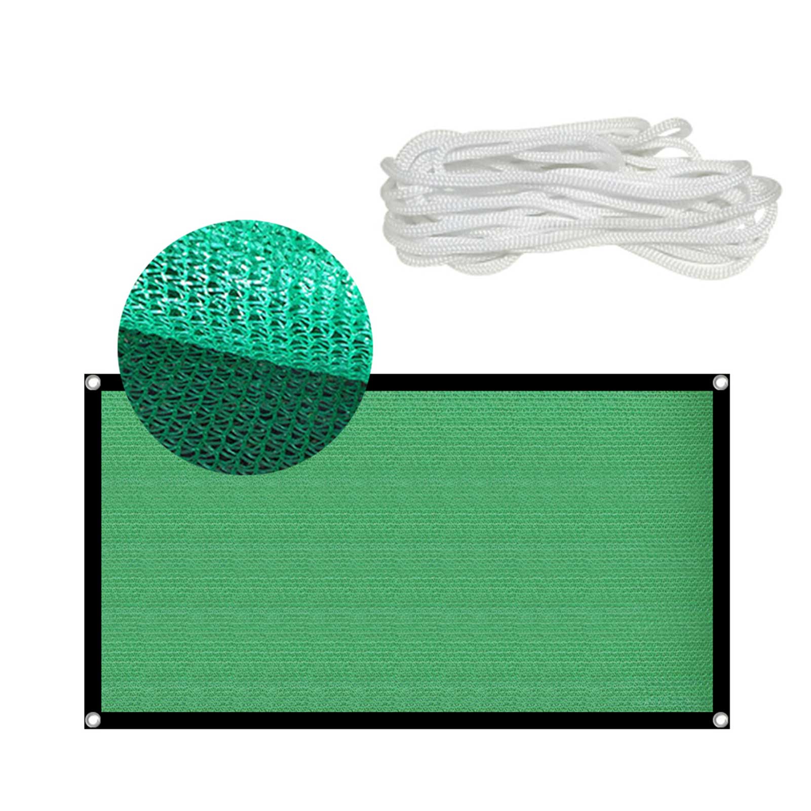 Grünes Schattierungsnetz Mit Langen, Belüfteten Seilen, Sonnenschutz Im Freien Für Garten, Balkon, Hof Und Pool