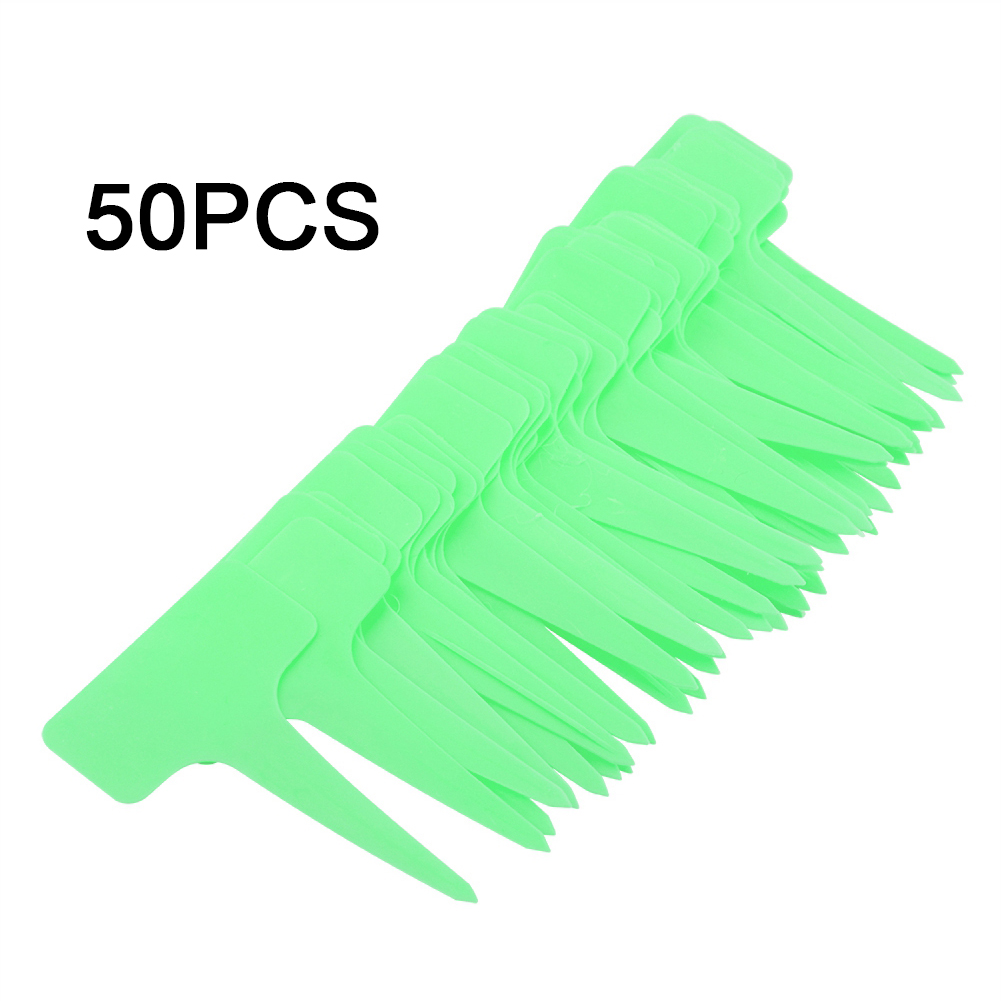 50 Grüne T-förmige Pflanzenetiketten Aus Kunststoff, Ideal Für Baumschulen, Gärten Und Rasenflächen.
