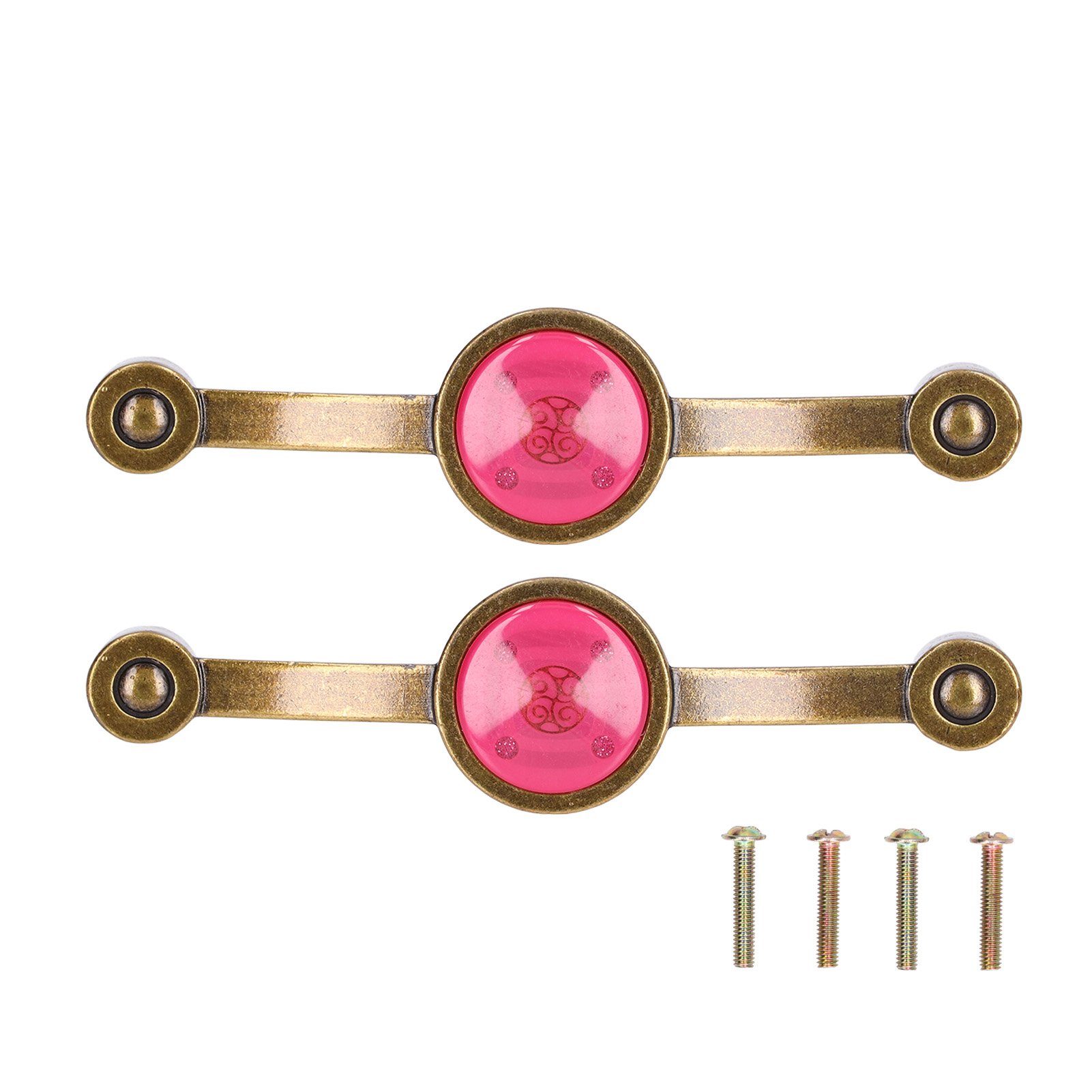Set Aus 2 Antiken, Kupferfarbenen Griffen Aus Zinklegierung Im Modernen Europäischen Landhausstil Aus Rosa Acryl Für Schrankschubladen