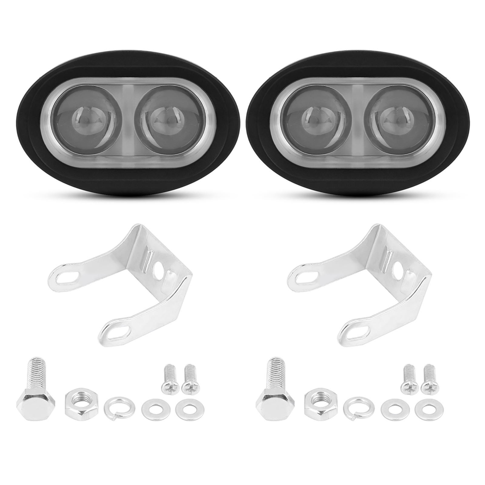 Set Mit 2 Universellen 20-w-led-scheinwerfern Mit Fokussiertem Lichtstrahl Für Pkw, Lkw Und Suvs, Weißes Licht