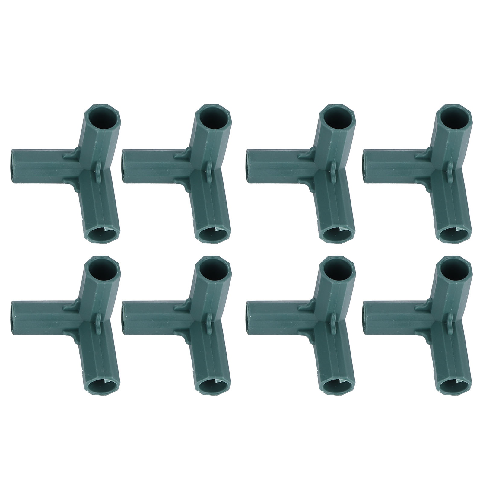 Set Mit 8 Kunststoff-pflanzenstützverbindern In Form Einer 3 Für Garten Und Gewächshaus.