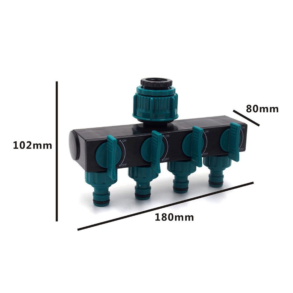 Y-verbinder Für Gartenschläuche Mit 4-wege-absperrventil, Kunststoff-schlauchanschlüssen, Konverter, Adapter Und Gartenbewässerungswerkzeug.