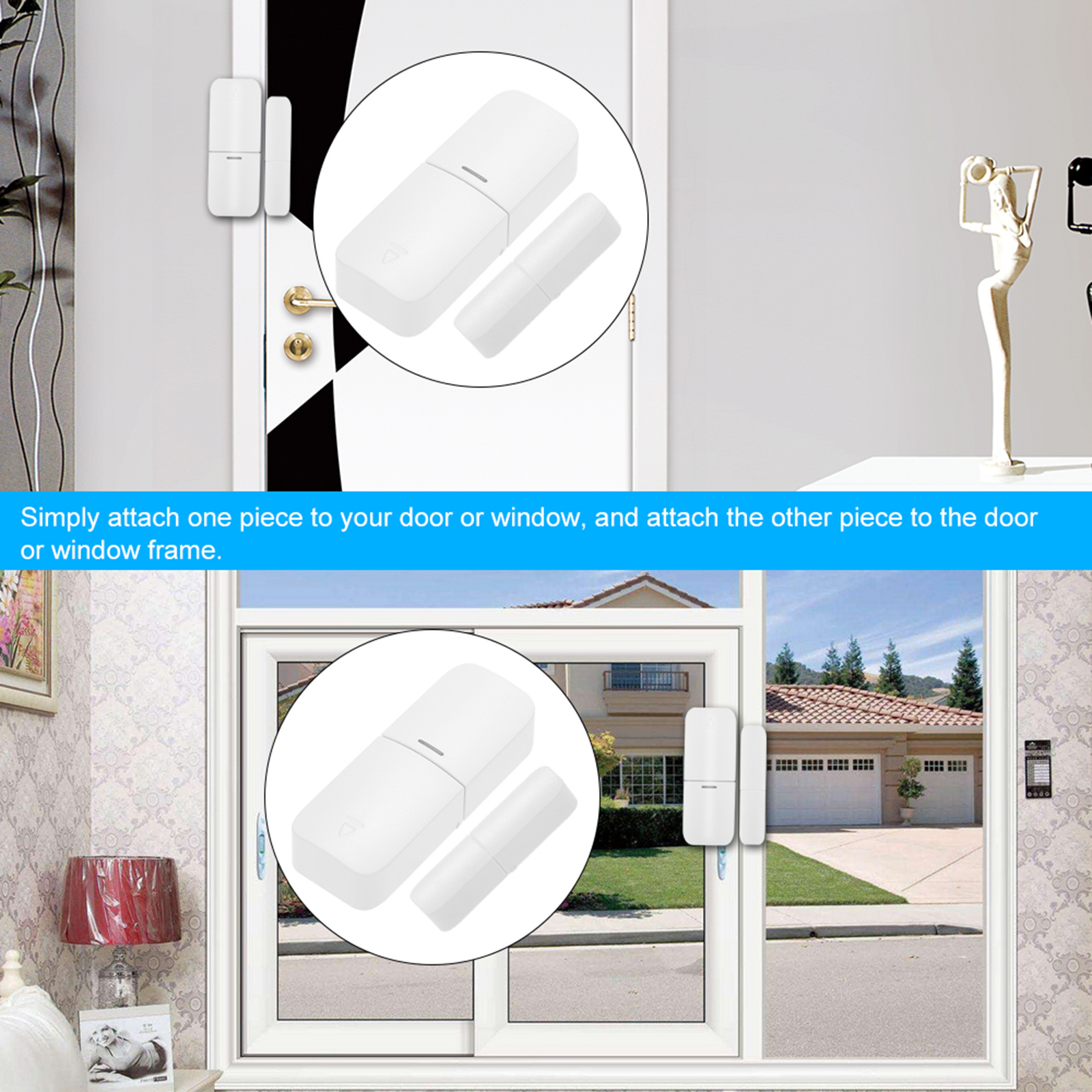 433-mhz-funkmagnetsensor Für Tür- Und Fenstersensoren, Einbruchmeldeanlagen Und Hausautomation, Kompatibel Mit 433-mhz-rf-gateway Für Angeschlossene Sicherheitsalarmsysteme.