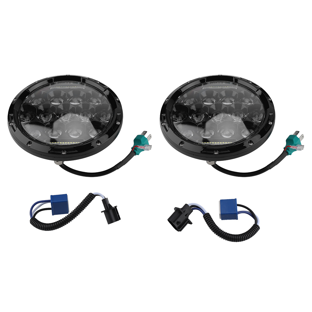 Set Mit 2 Runden 7-zoll-led-scheinwerfern (75 W), Fern-/abblendlicht, 12 V/24 V Gleichstromversorgung, Für Jeep Wrangler