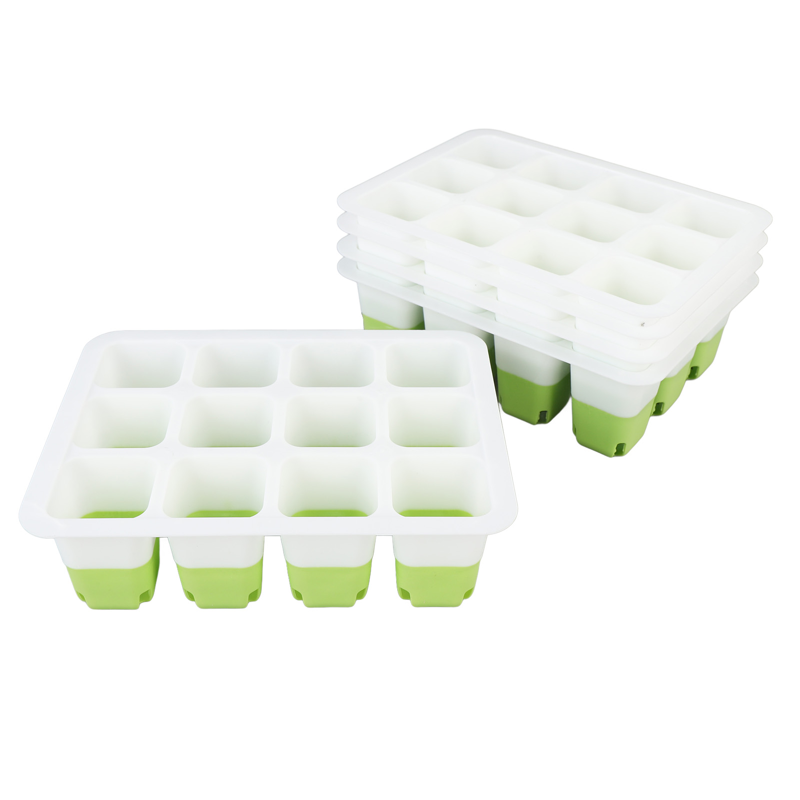Set Mit 5 Wiederverwendbaren Silikon-anzuchtschalen Mit Vorgestanzten Zellen Für Zimmerpflanzen, Gemüse, Obst Und Blumen.