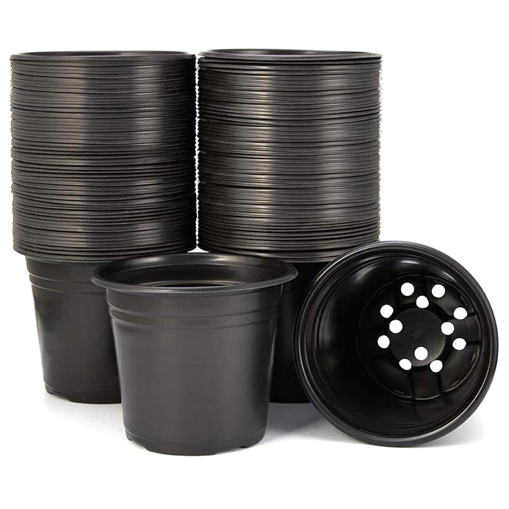 Packung Mit 100 Schwarzen Kunststoff-anzuchttöpfen Für Setzlinge, Ideal Für Garten Und Außendekoration.
