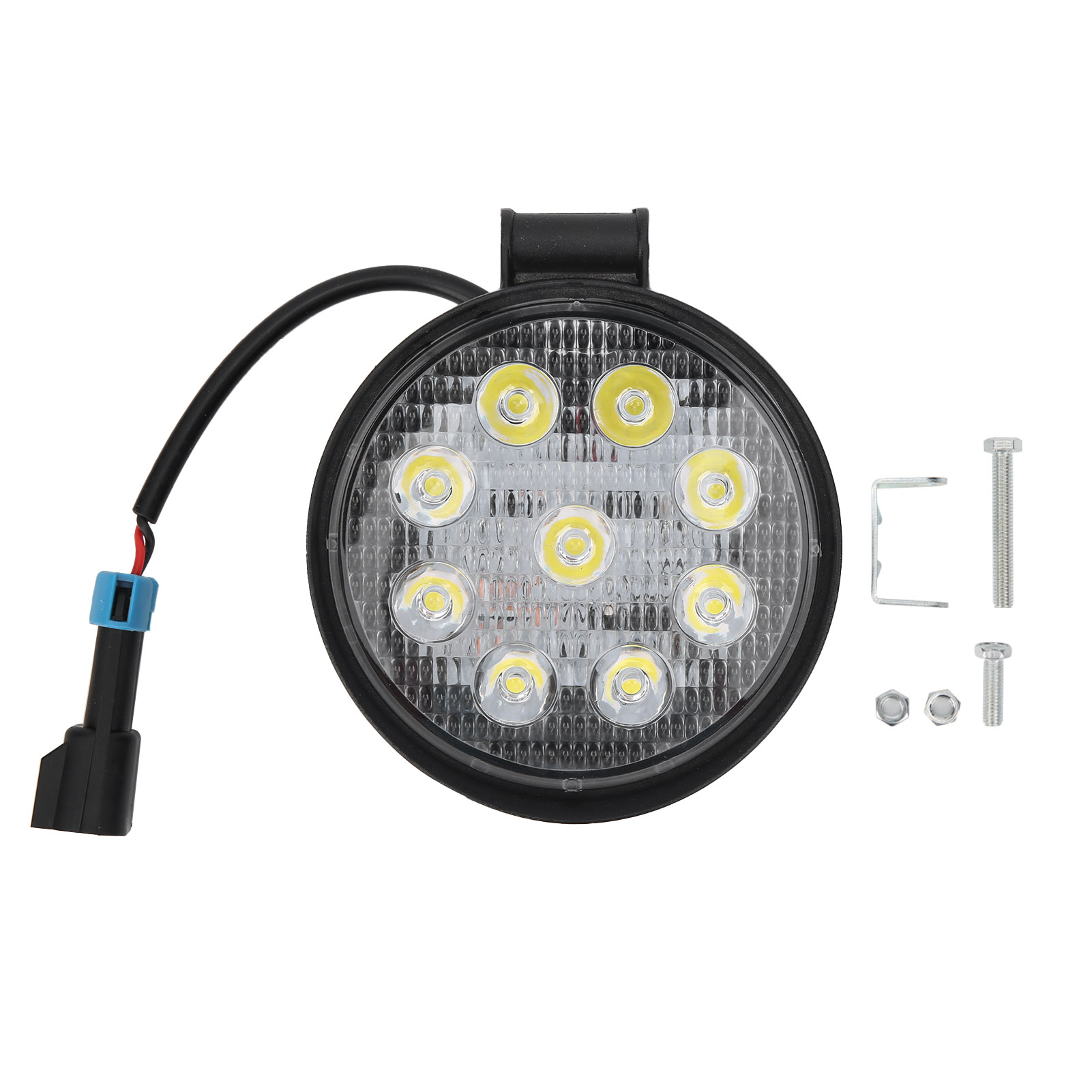 Runde Kfz-arbeitsleuchte, 27 W, 9 Leds, Ip67 Wasserdicht, Universell