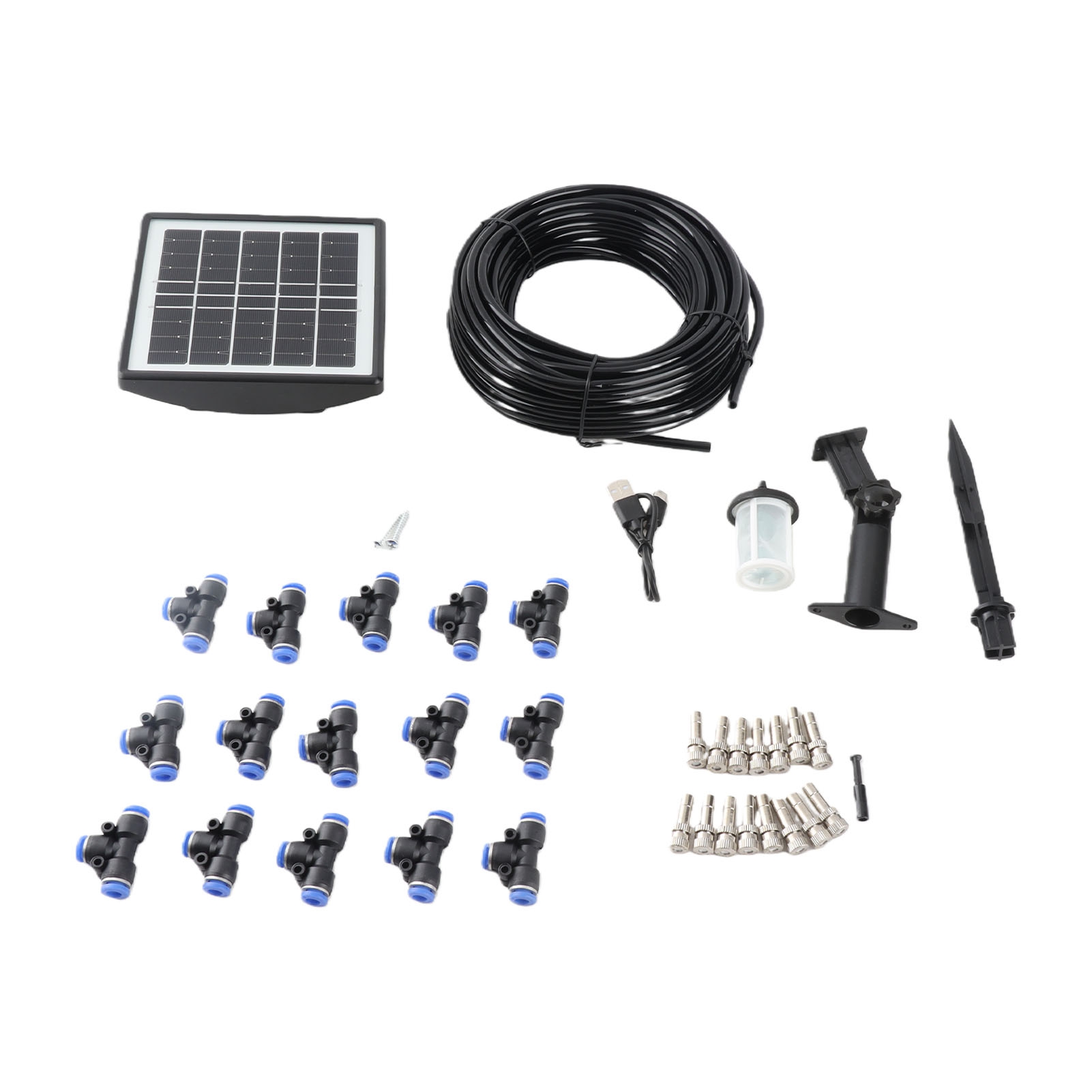 Solarbetriebenes Sprinkler-bewässerungsset Mit Zeitschaltuhr, Ip67 Wasserdicht Und Automatisches Bewässerungssystem Für Gewächshaus, Garten Und Rasen.